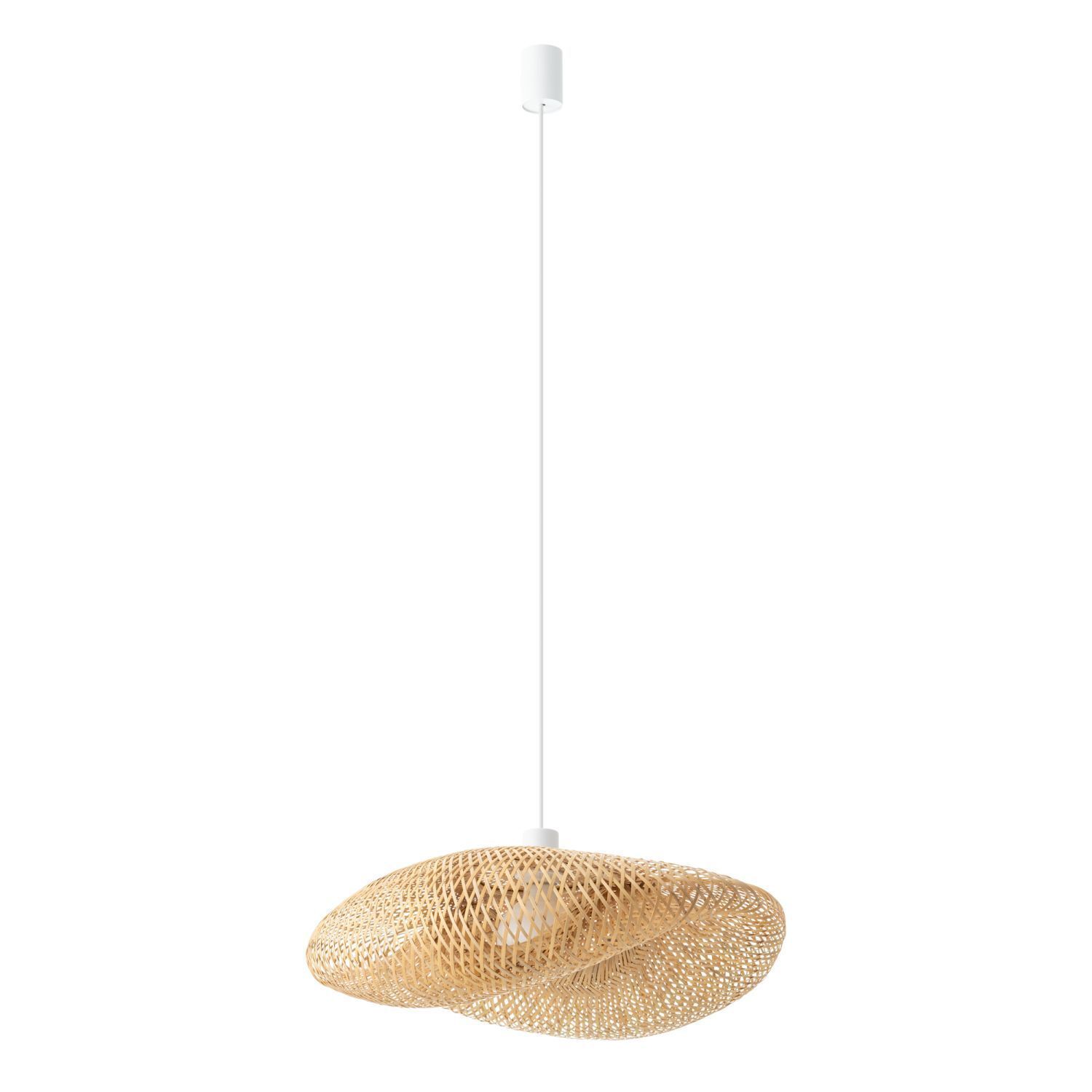 Lampe à suspendre confortable en bambou et bois E27 L:60 cm grande