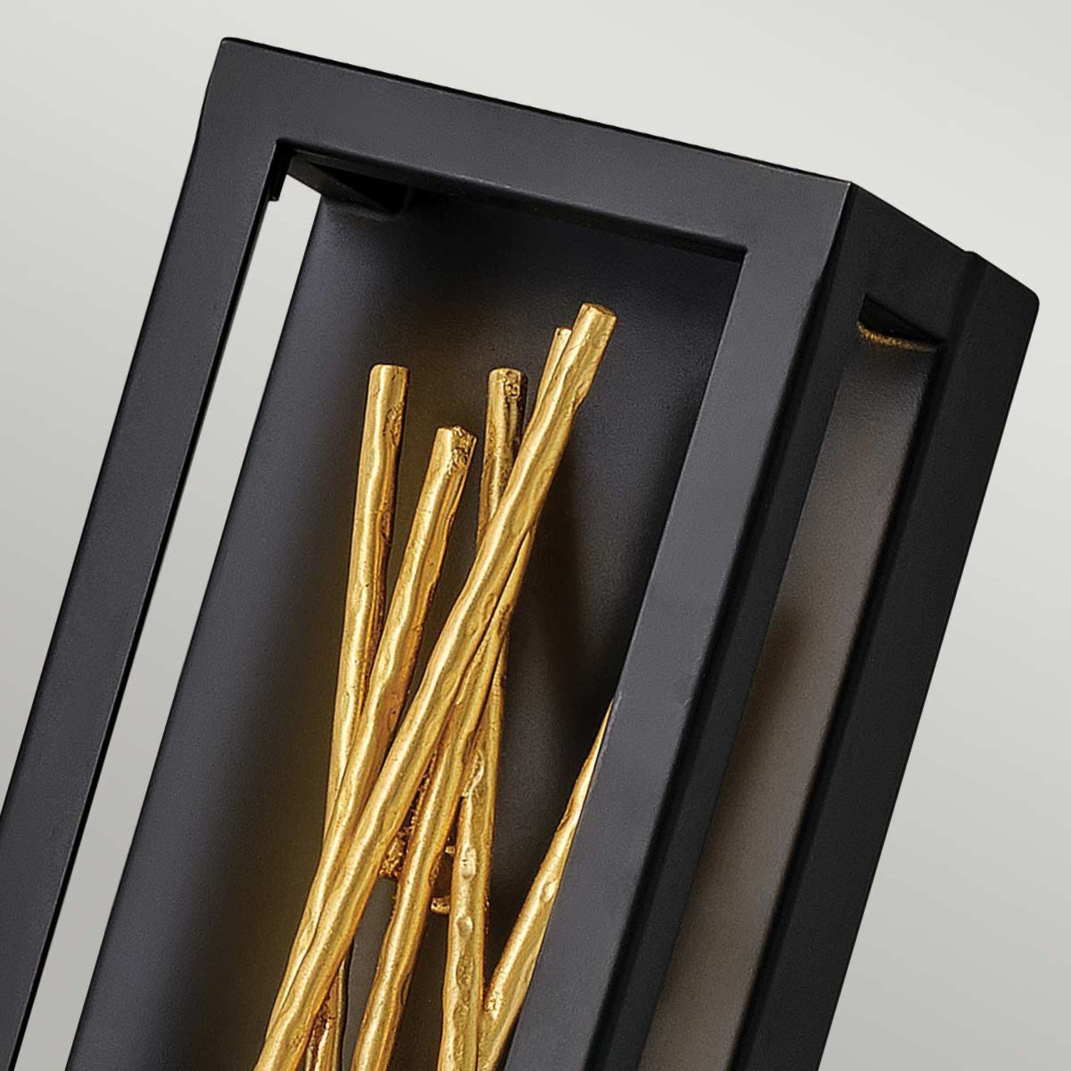 Applique murale LED métal H : 61 cm en noir or carré