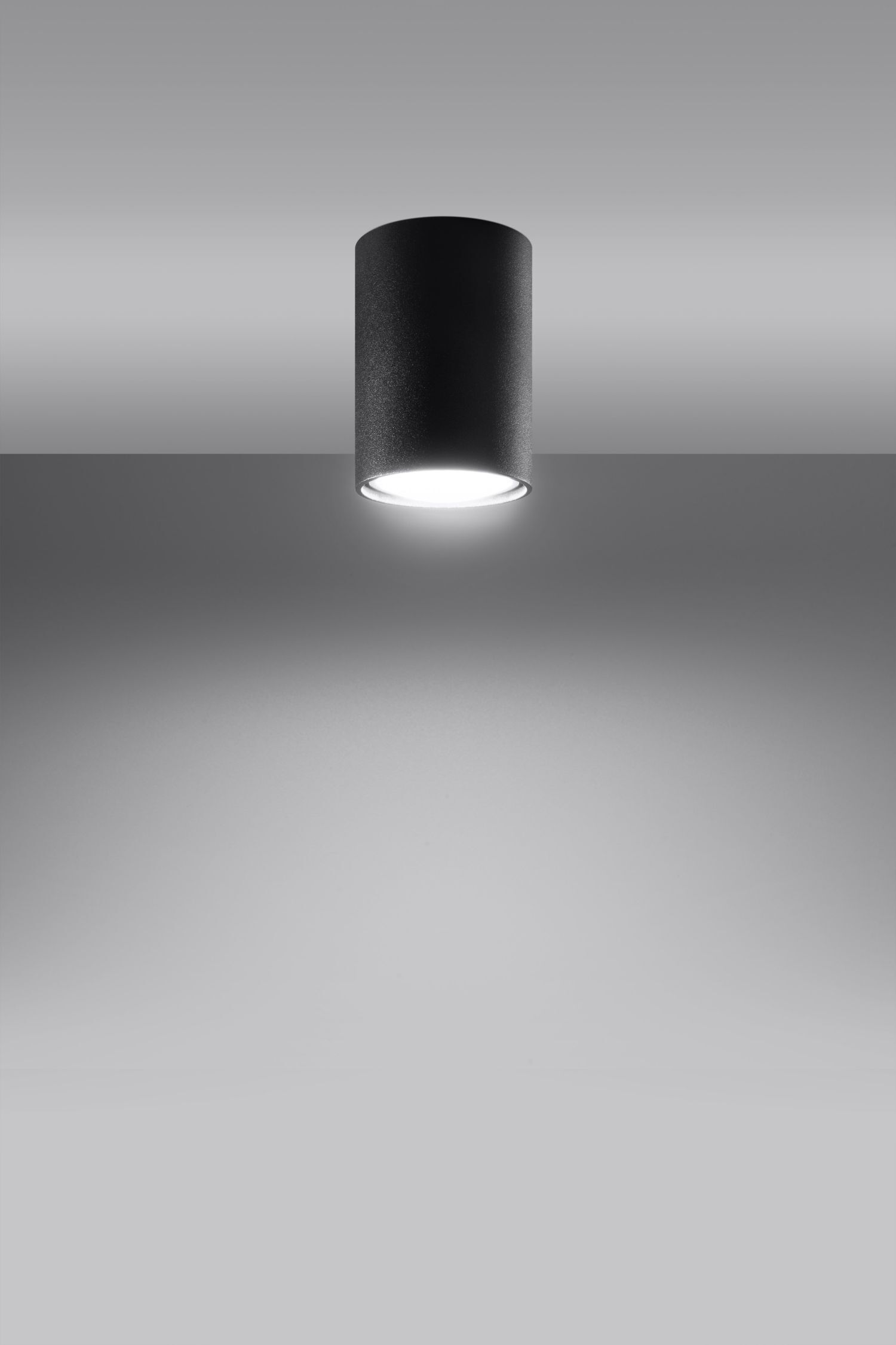 Plafonnier noir petit Ø 6 cm métal GU10 apparent