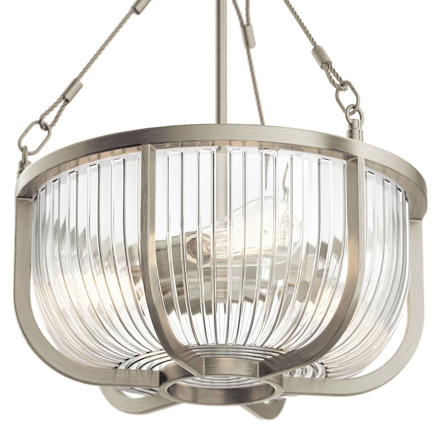Suspension verre métal rond Ø 40,6 cm 3x E27 Vintage