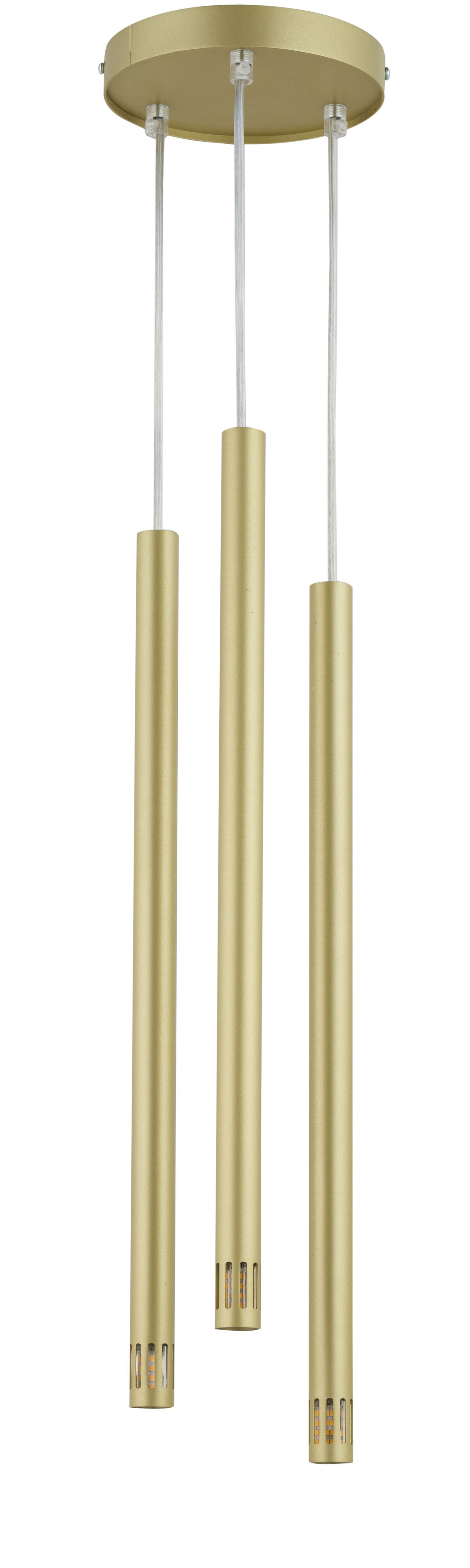Suspension dorée métal cylindre G9 multi-flamme
