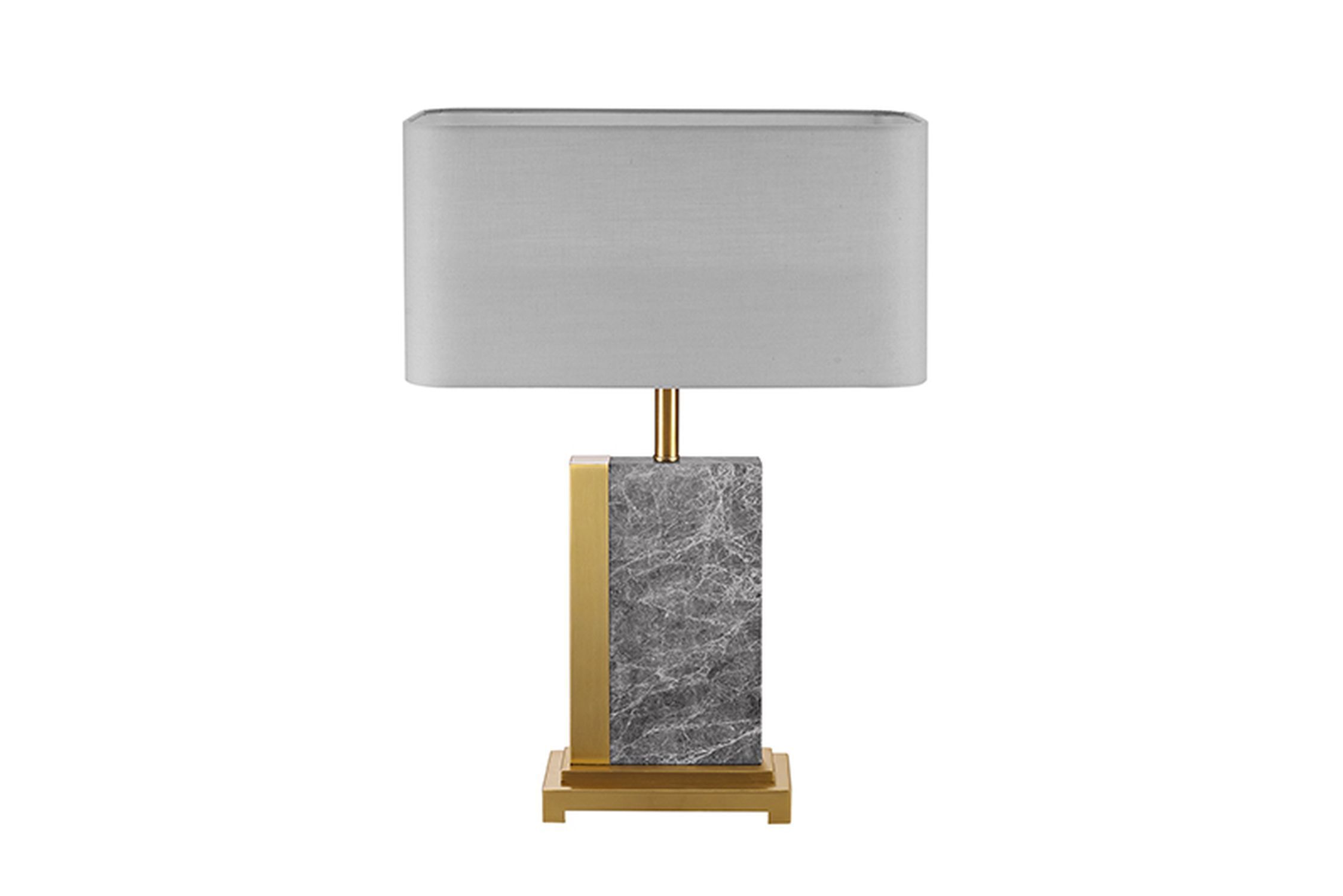 Lampe de chevet tissu marbre acier 65 cm en or gris