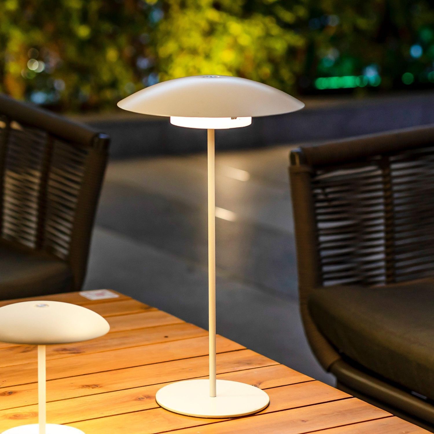 Lampe de table LED sans fil Akku Touch H : 40 cm IP44 Blanc Lampe, Stehlampe