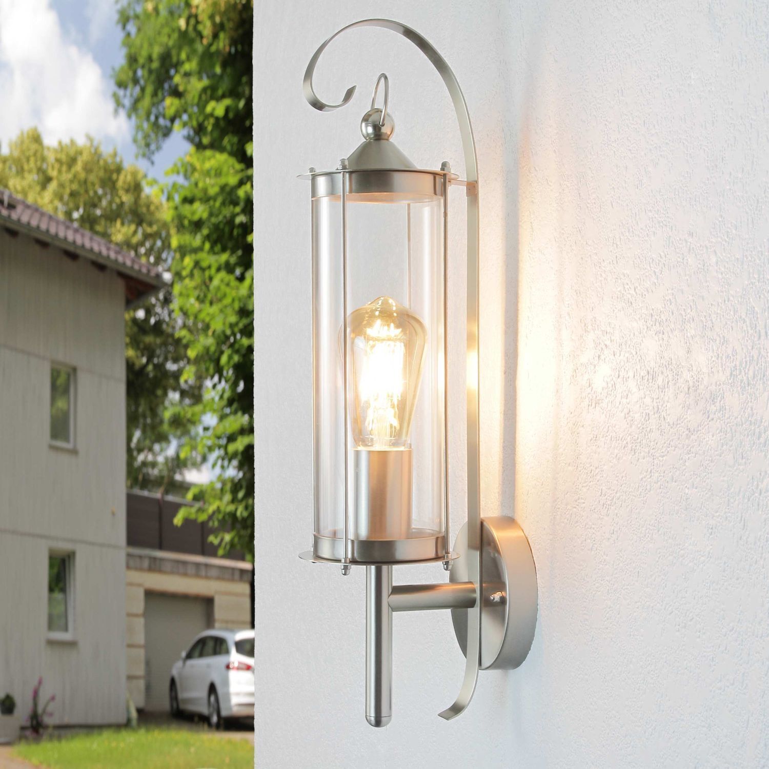 Lanterne en acier inoxydable pour le mur Lampe d'extérieur Leuchte, Auto, Transport, Fahrzeug