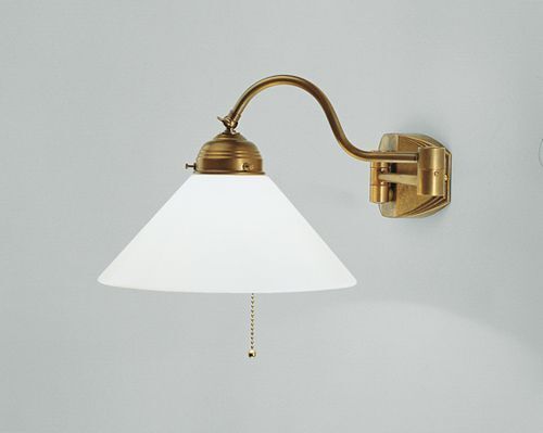 Applique pauvre en éblouissement avec interrupteur à tirette E27 laiton verre