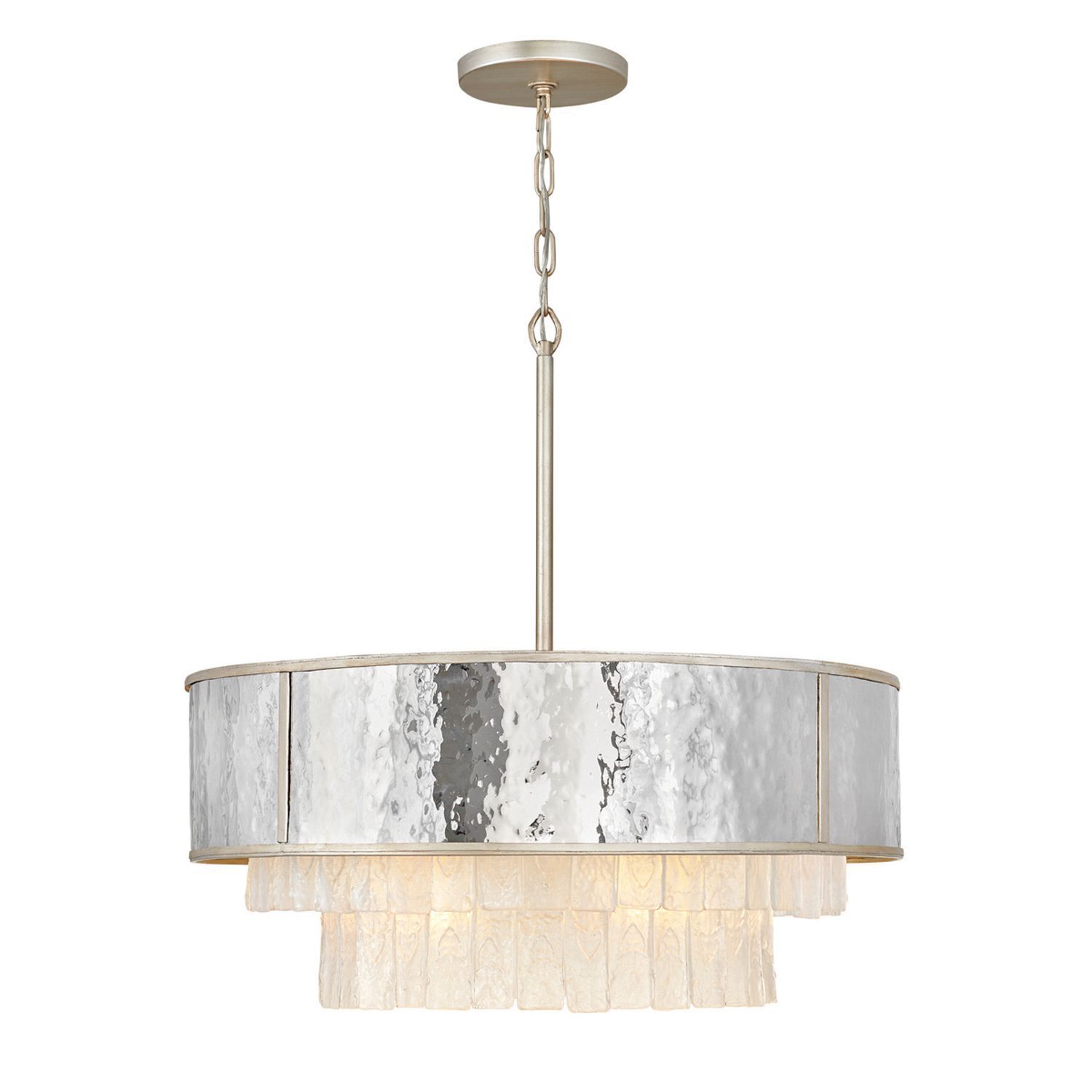 Lampe à suspendre cristal acier inoxydable Ø 66 cm H : max. 386,2 cm rond