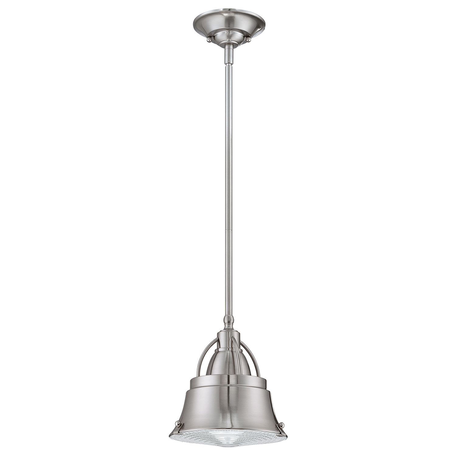 Lampe de plafonnier industriel métal verre en nickel DEBIELA