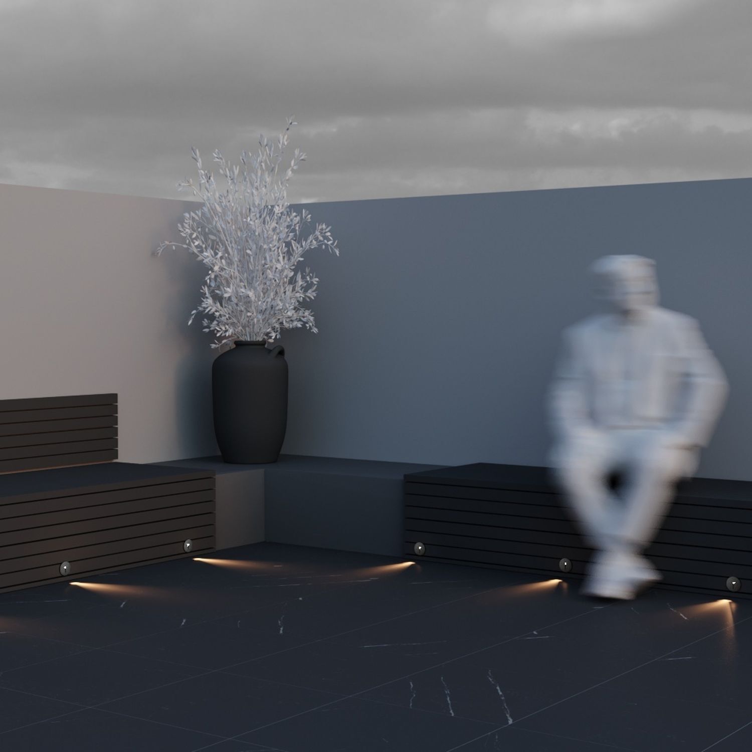 Applique murale LED encastrable aluminium IP54 3000 K blanc chaud Fußboden, Erwachsener, Männlich, Mann, Person