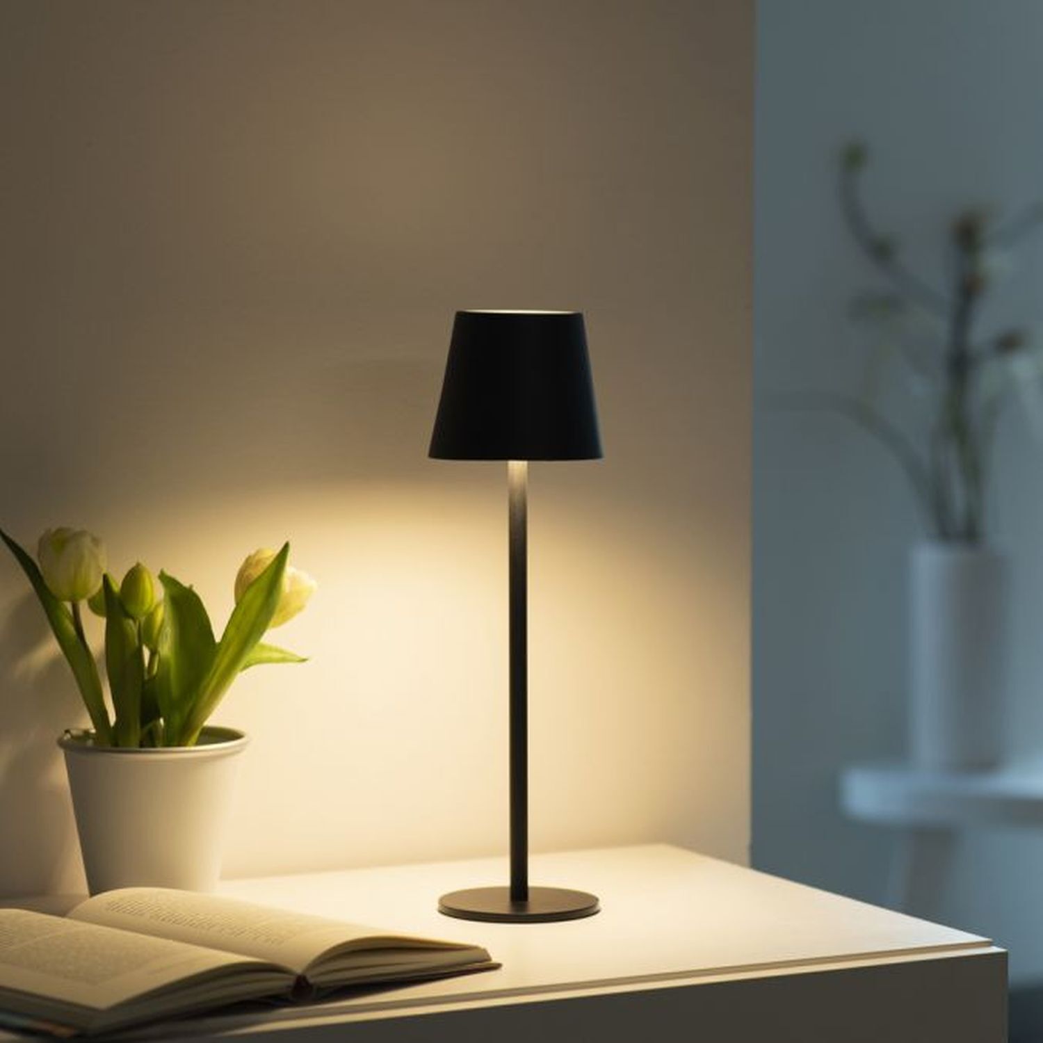Lampe de table LED rechargeable Métal IP54 Touch Variation 320 lm
