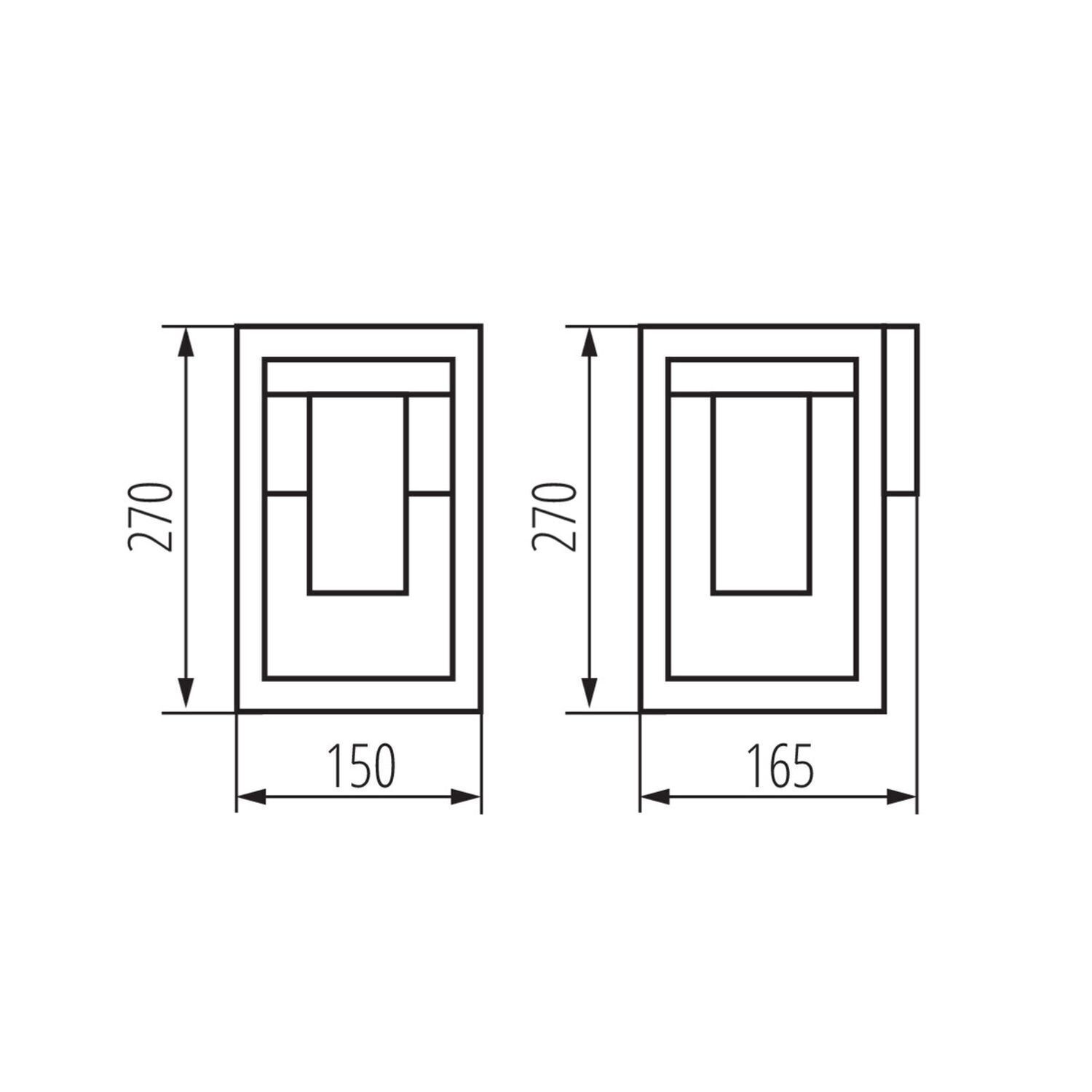 Applique murale extérieure Moderne carrée IP44 en brun rouille E27