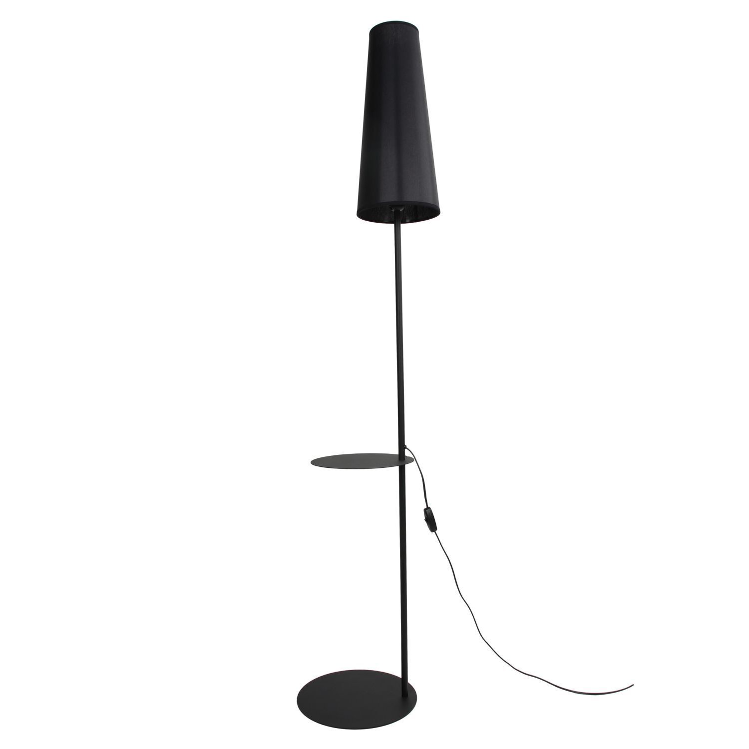 Lampadaire avec tablette Métal Tissu hauteur 170 cm E27