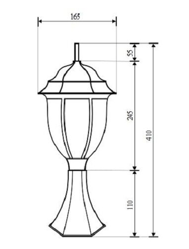 Lampe de socle jardin 41,5 cm Rustique IP43 étanche à la pluie