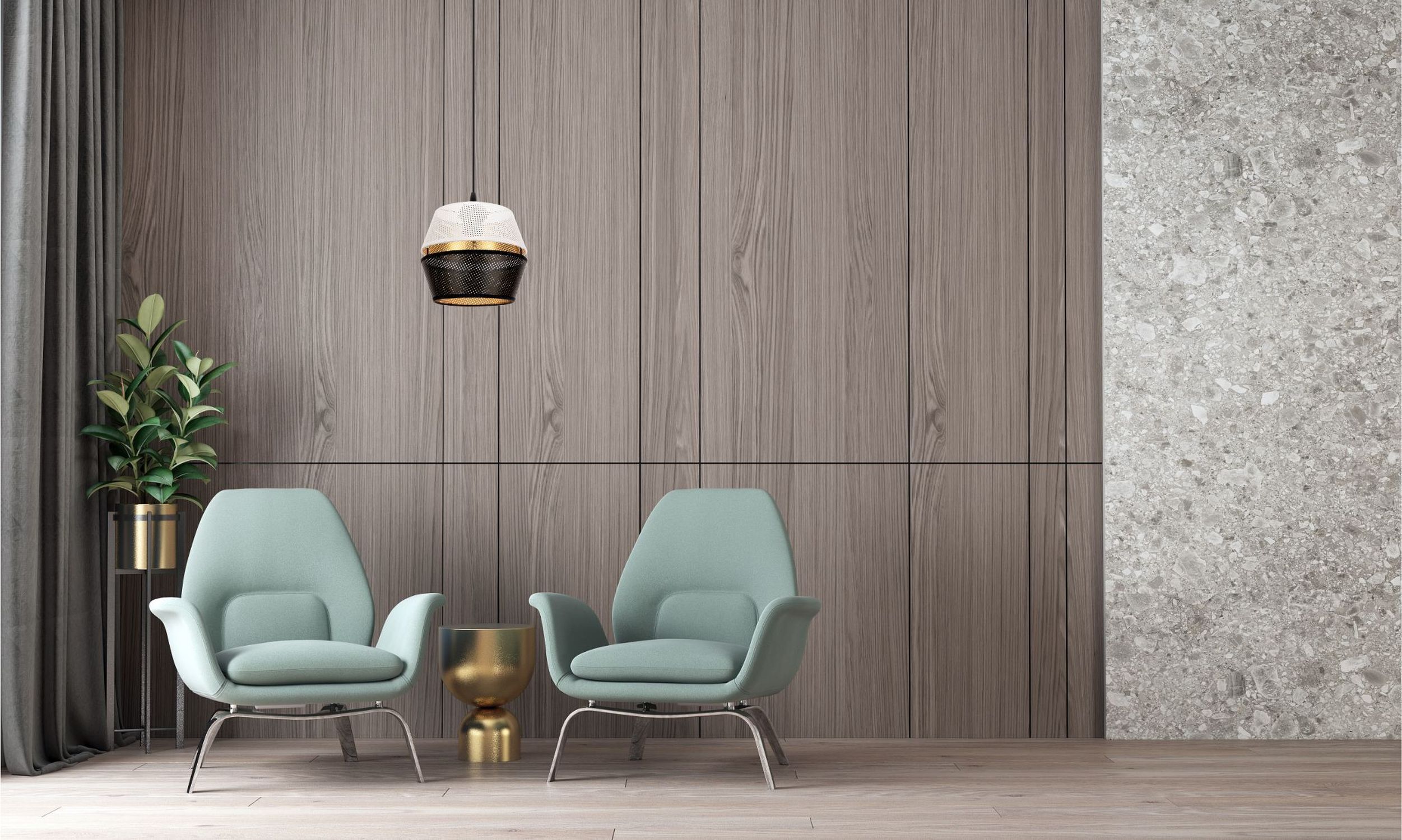 Suspension ronde métal noir blanc or E27 Ø20 cm Drinnen, Innenarchitektur, Paneele aus Holz, Stuhl, Mobiliar