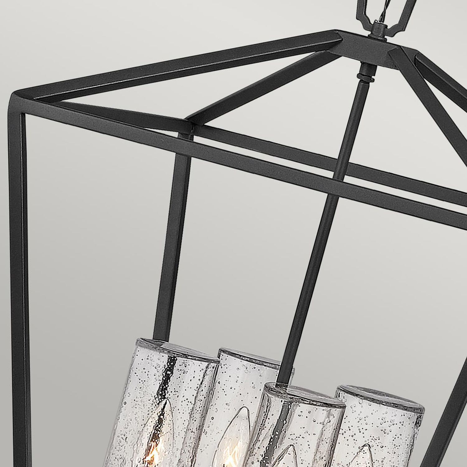 Suspension extérieure aluminium verre E14 IP44 noir vintage