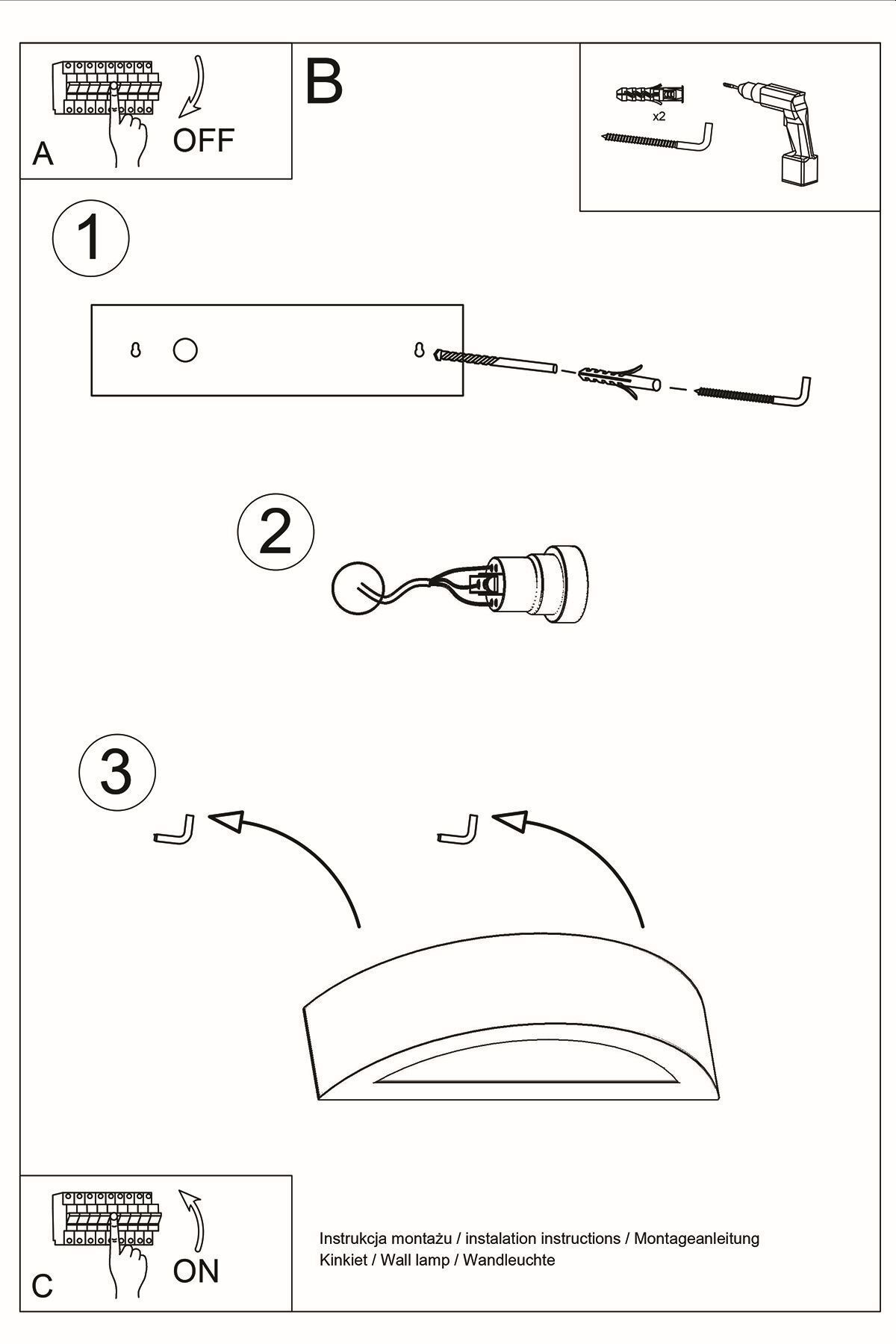 Up Down Applique Grise 40 cm semi-circulaire E27 Céramique