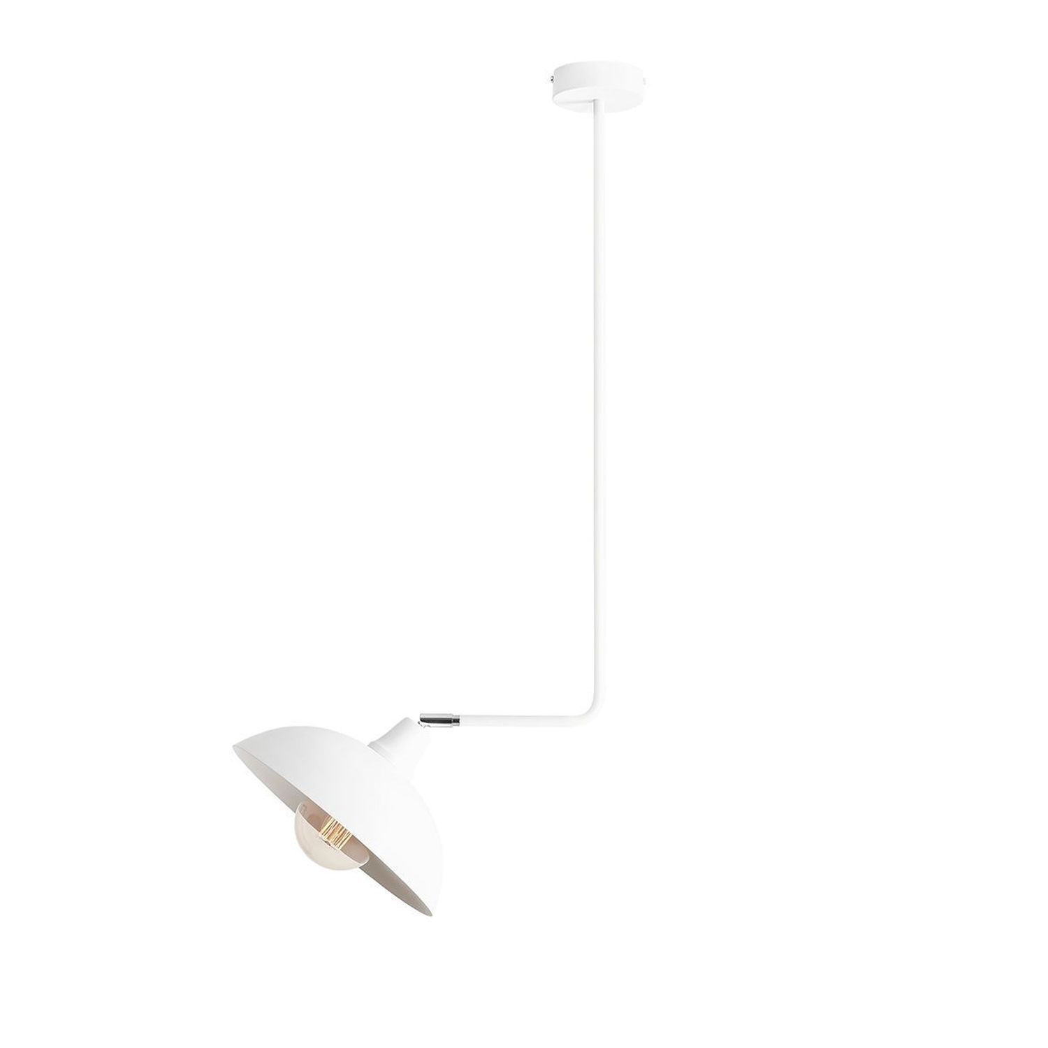 Plafonnier flexible en métal E27 L:40 cm en blanc