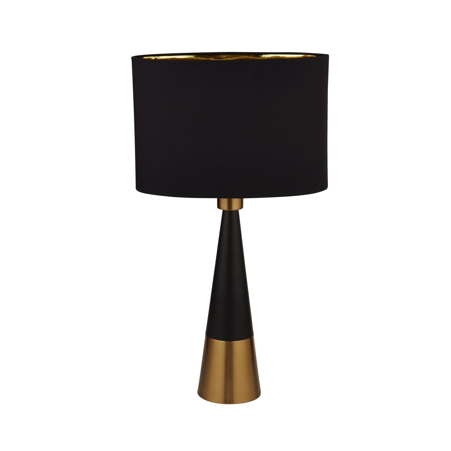 Lampe de table E27 58,5 cm de haut en noir or cuivre