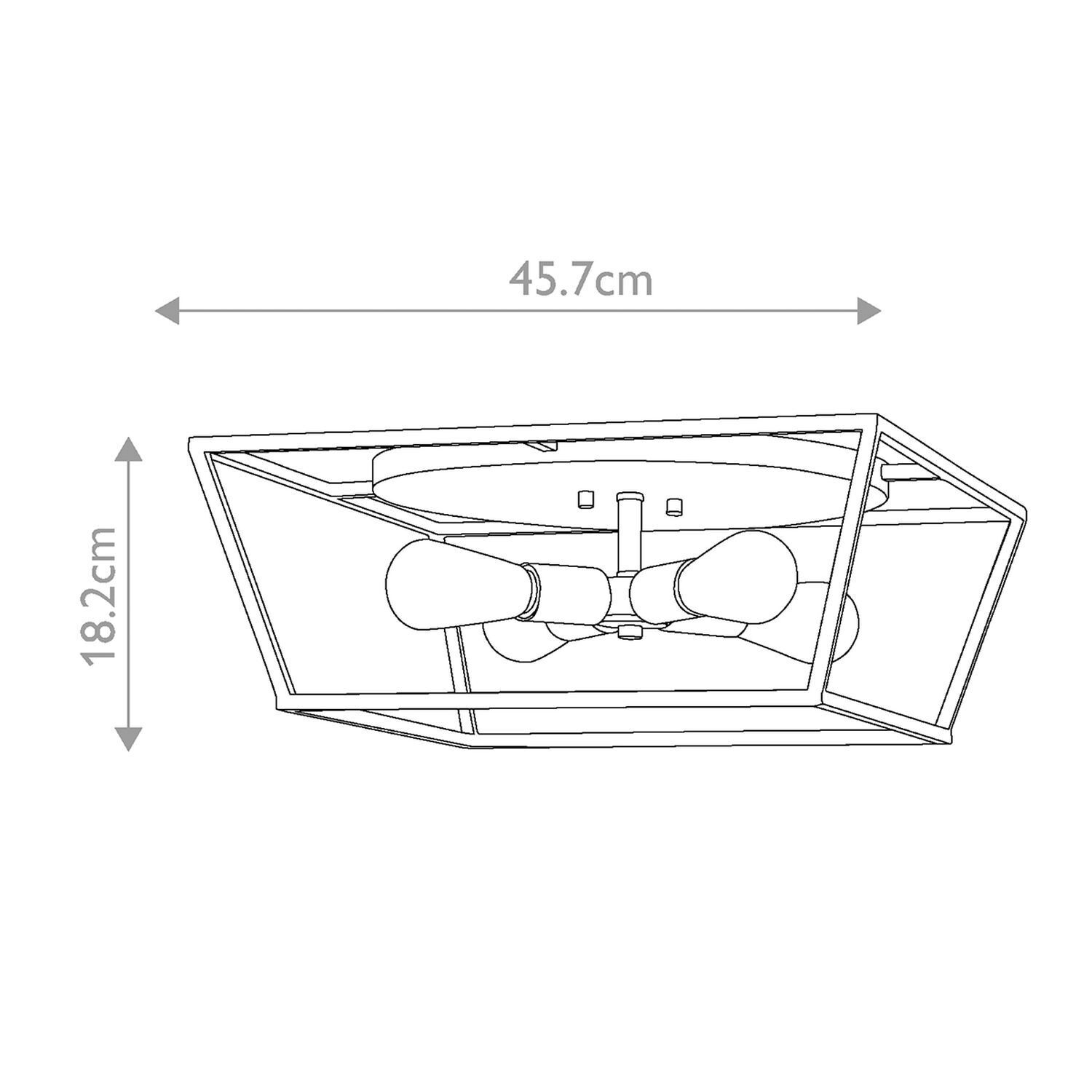 Lampe de plafonnier en métal L : 45,7 cm en laiton bronze E27