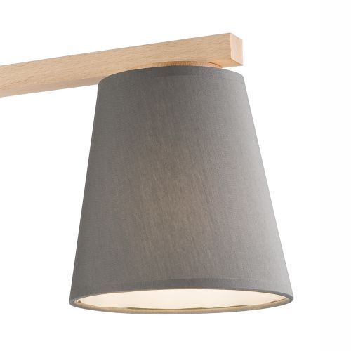 Plafonnier Gris Bois Tissu Métal Salon