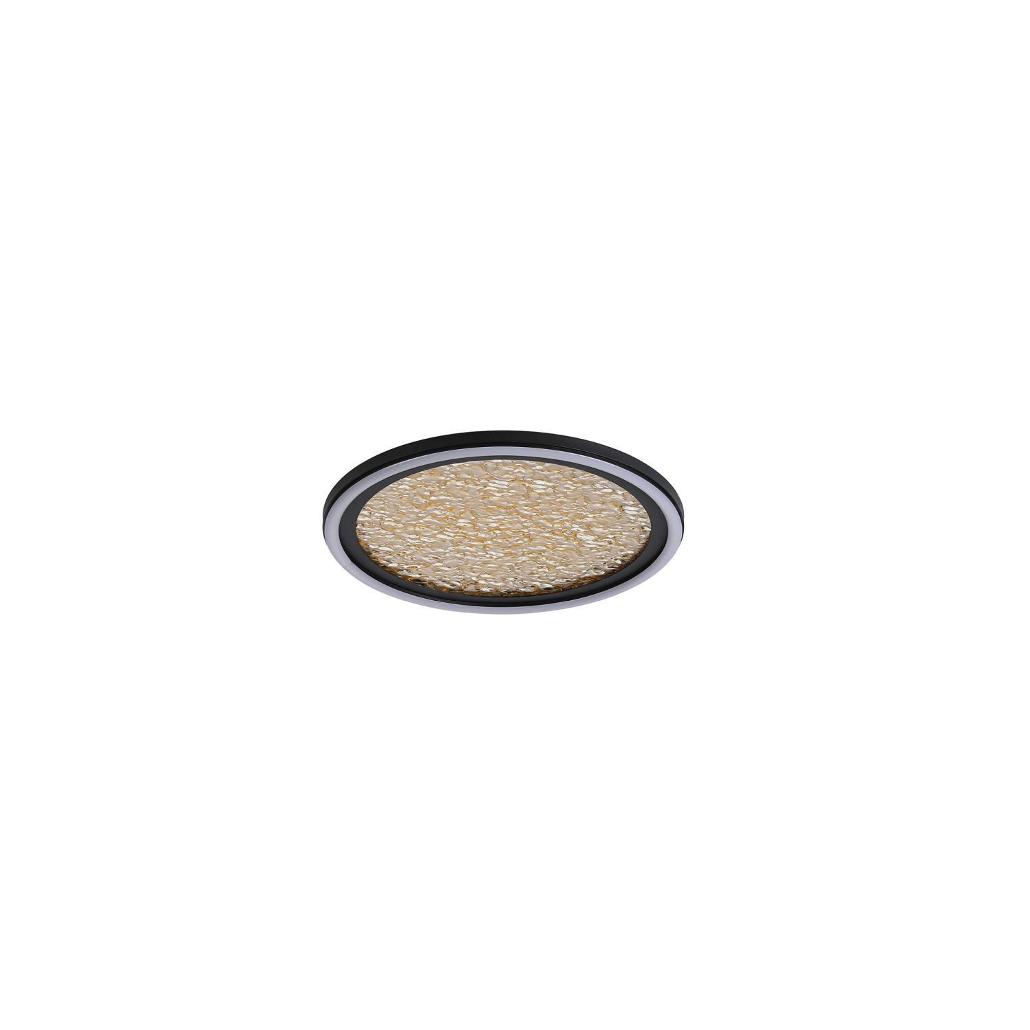 Lampe de plafonnier LED noir or métal 21 W Ø30 cm rond