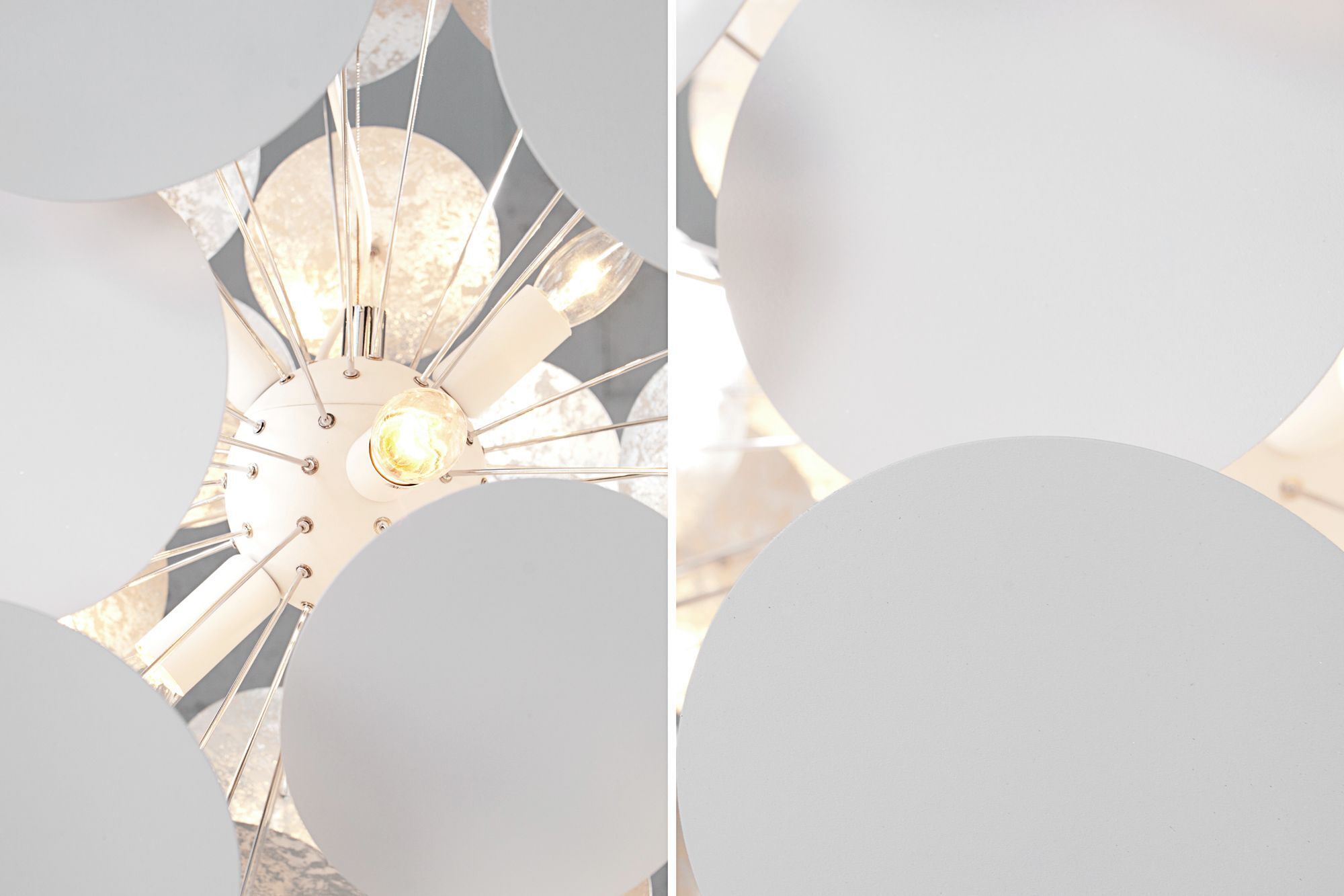 Lampe à suspendre ronde E14 Design moderne Boule blanche 6xE14