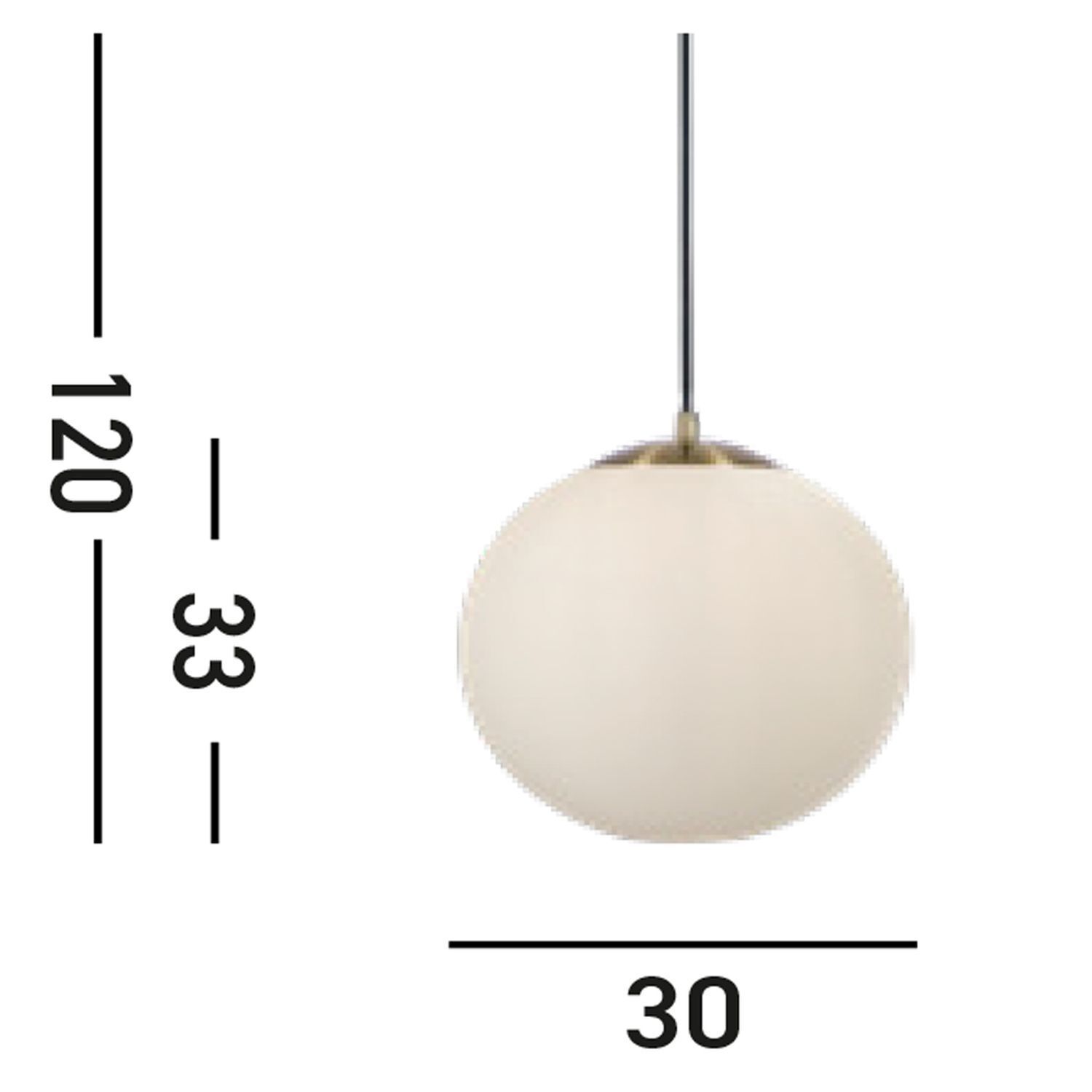 Lampe à suspendre en verre et métal en laiton blanc Ø30 cm