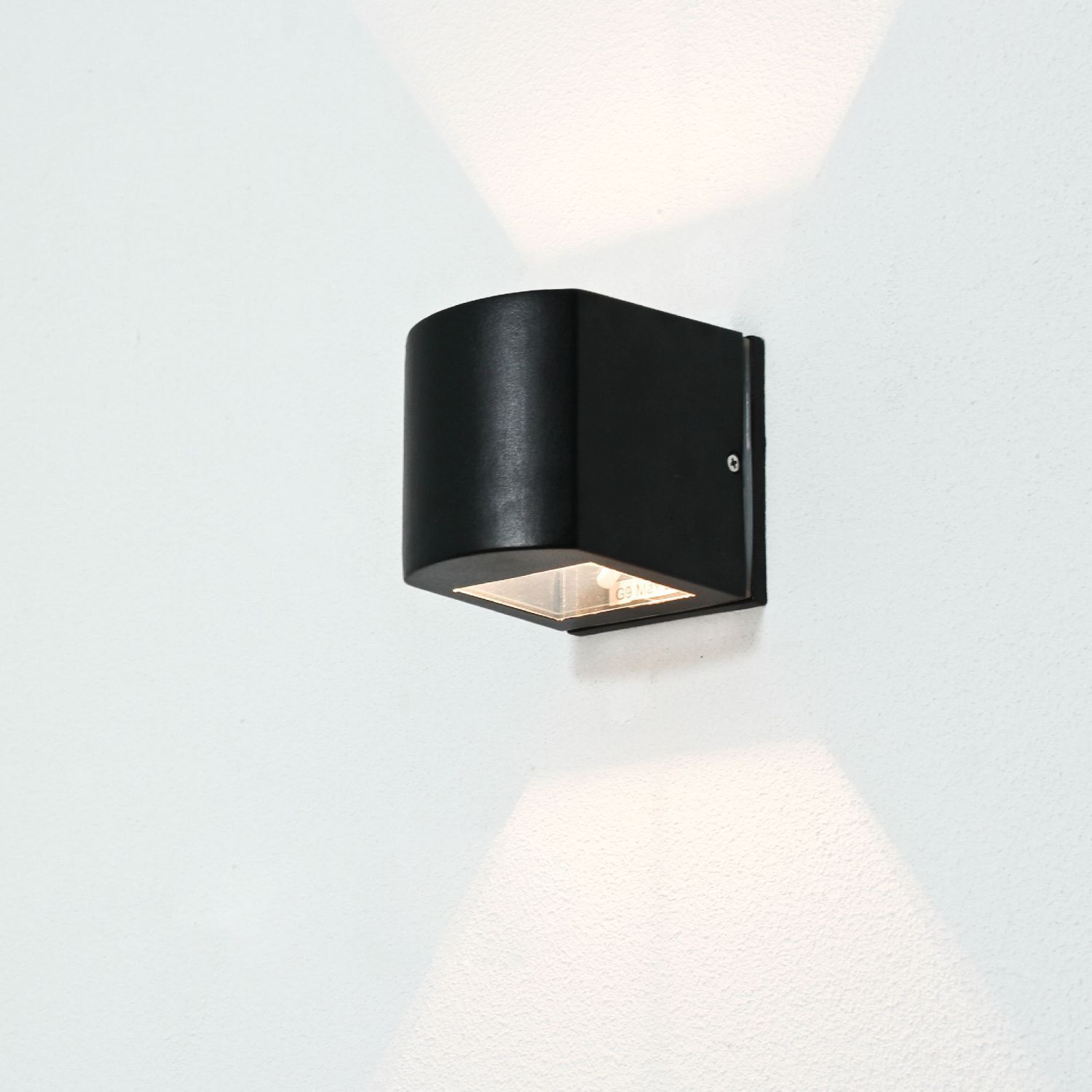 Luminaire extérieur noir IP44 Up Down aluminium verre petit