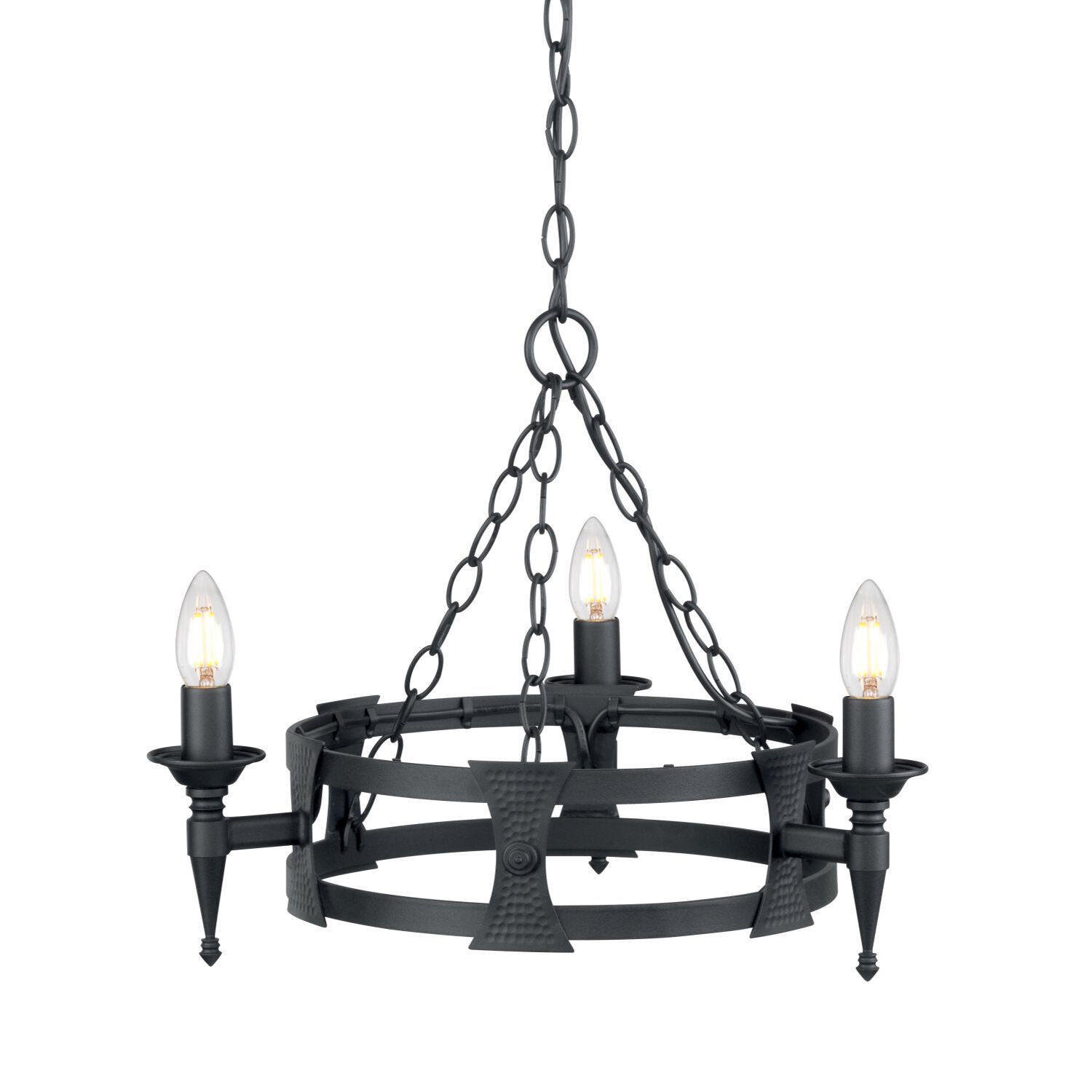 Lustre CAMELOT 7 noir raccourcissable Lampe Ø52cm