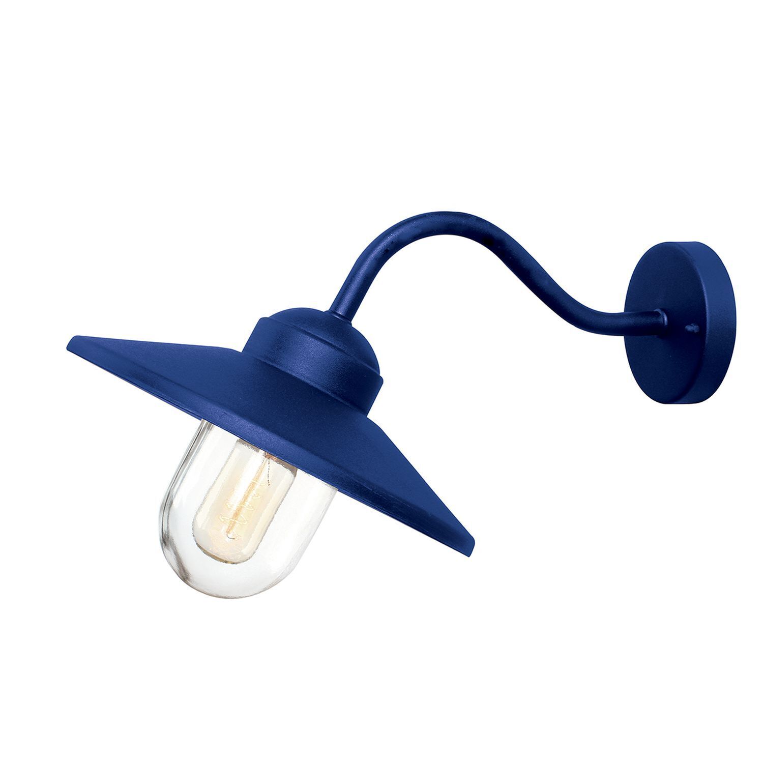 Lampe d'extérieur bleu acier inoxydable verre E27 IP44 mur KARISE