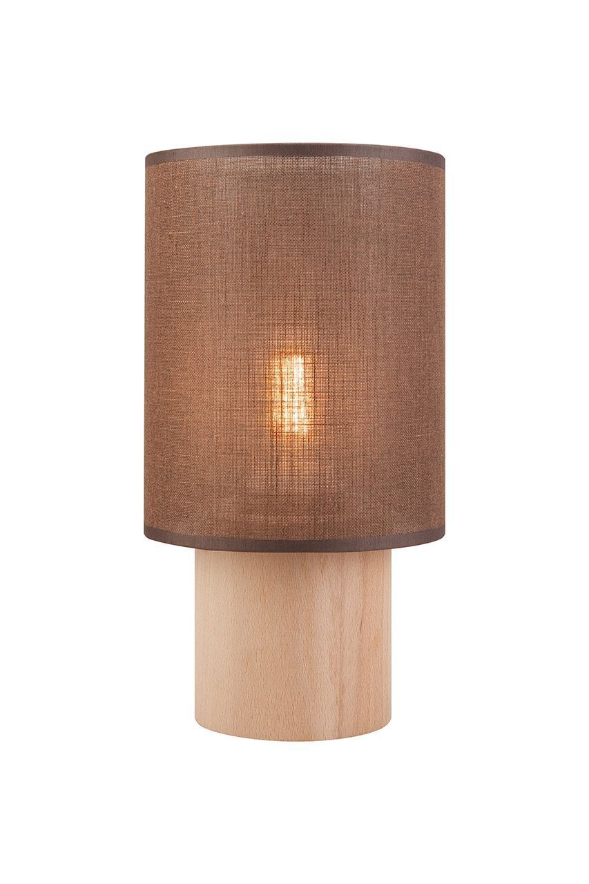 Lampe de table Marron Tissu Bois E27 30 cm de haut confortable
