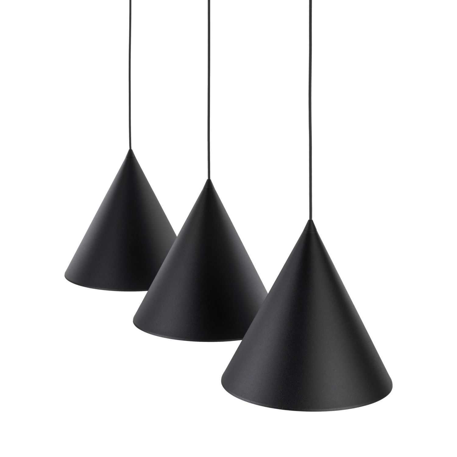 Lampe à suspendre noire 3 flammes métal E27 réglable en hauteur