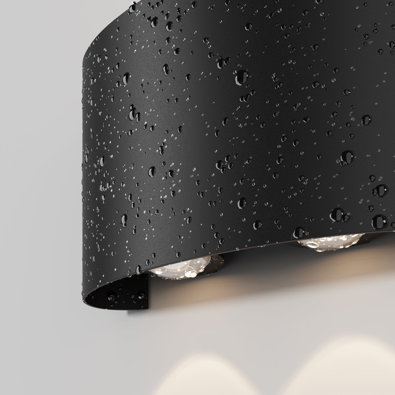 Wandlampe, Schwarz, Metall, Wassertropfen, LED-Beleuchtung