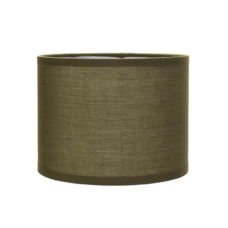 Lampenschirm, Stoff, Olivgrün, rund, Draped Drum/Schirm