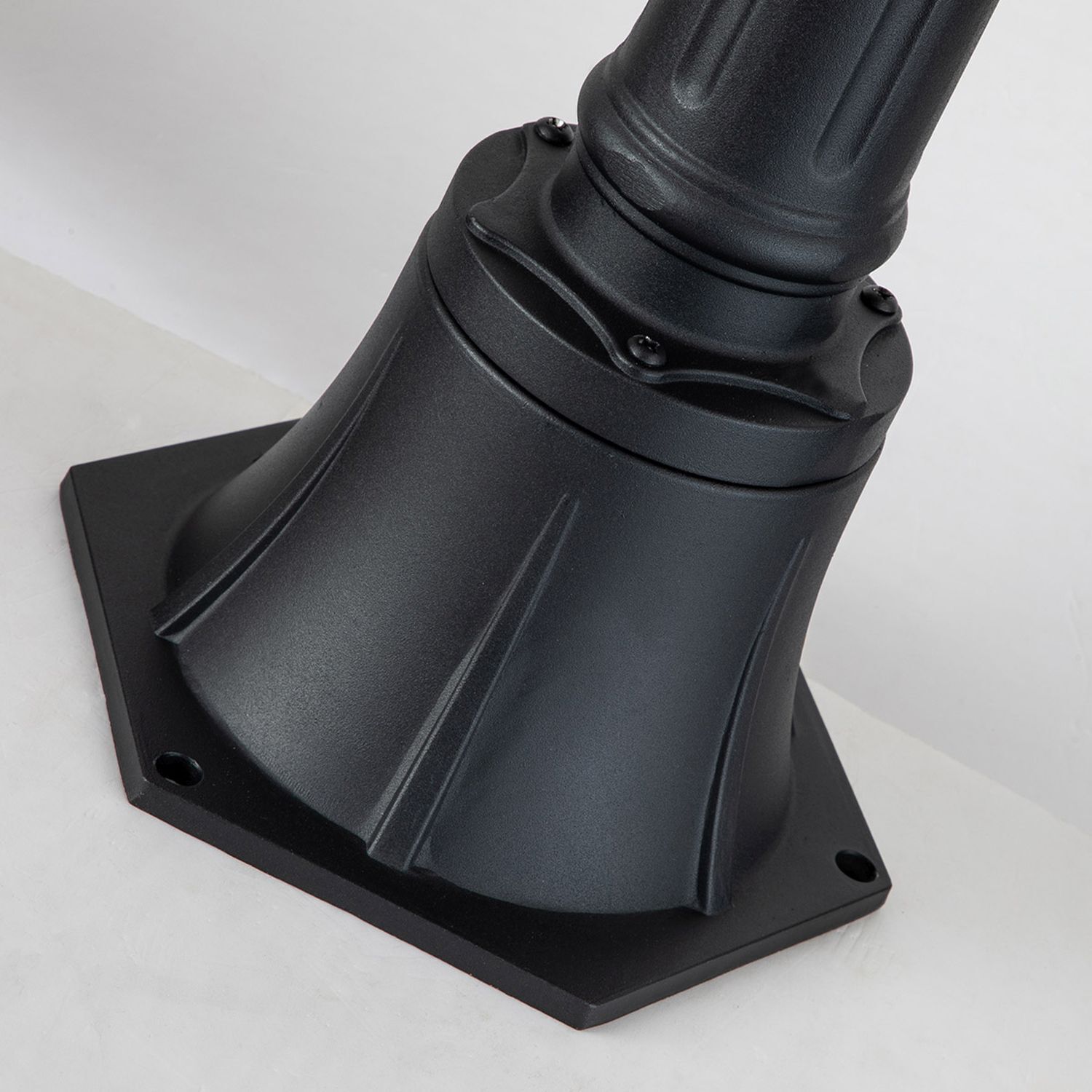 Lampadaire extérieur aluminium verre IP44 115 cm noir jardin