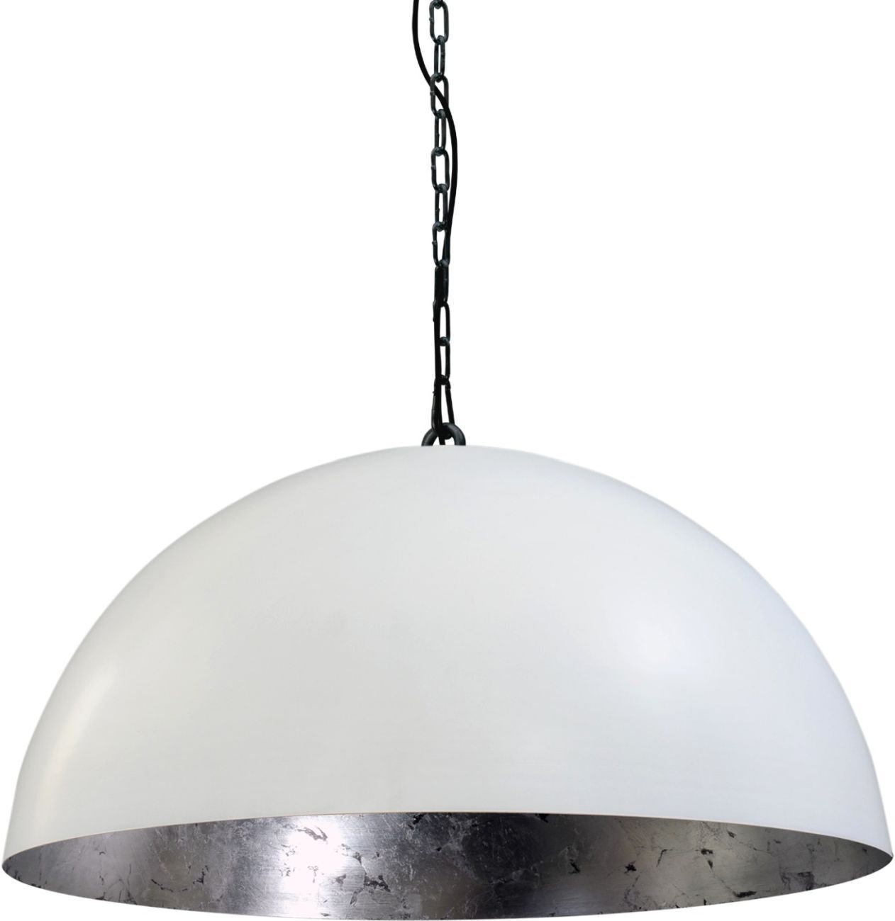 Suspension design blanc argenté grand Ø60cm LARINO