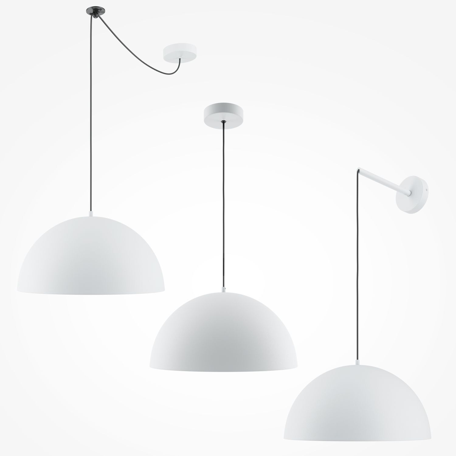 Suspension métal ronde D : 35 cm H : max. 320 cm Blanc Lampe, Lampenschirm