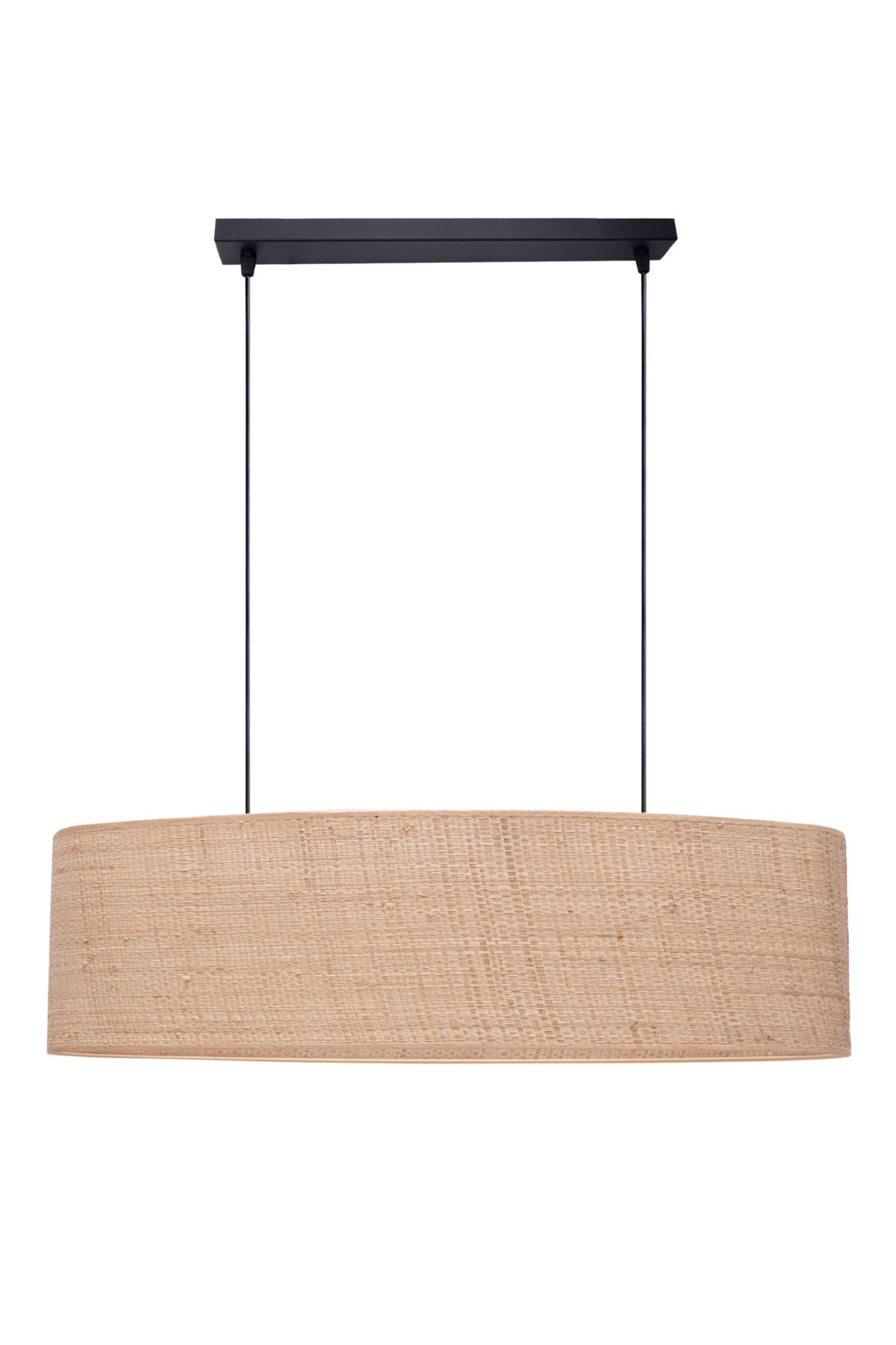 Confortable lampe à suspendre Tissu Noir Naturel 2 flammes E27