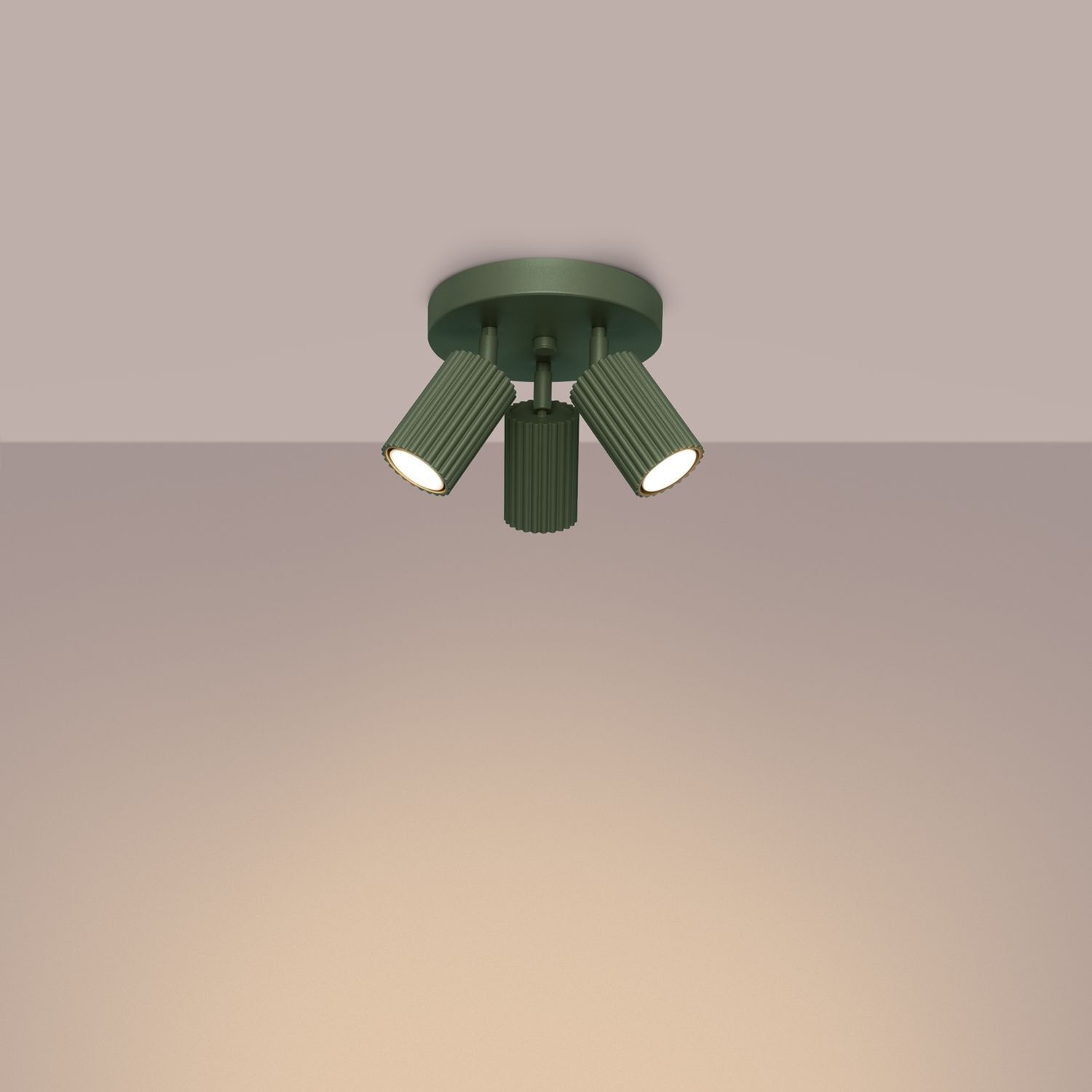 Deckenstrahler Modern rund Ø 19,5 cm klein Grün 3x GU10 Deckenleuchte, Leuchte