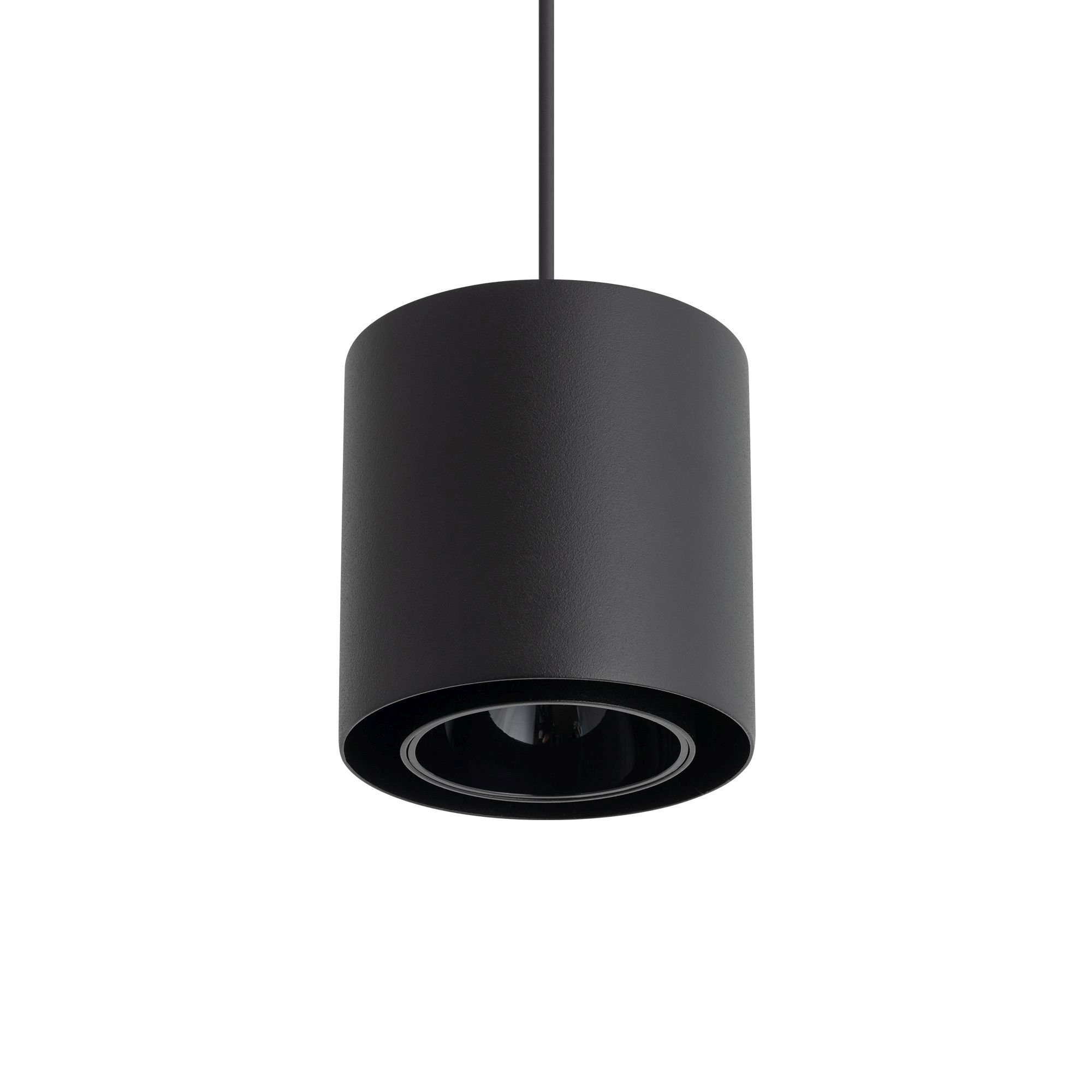 Schwarze Hängelampe Metall GU10 bis 10 W rund Ø13 cm pendant light, schwarz, zylinder, hängende lampe, spotlight