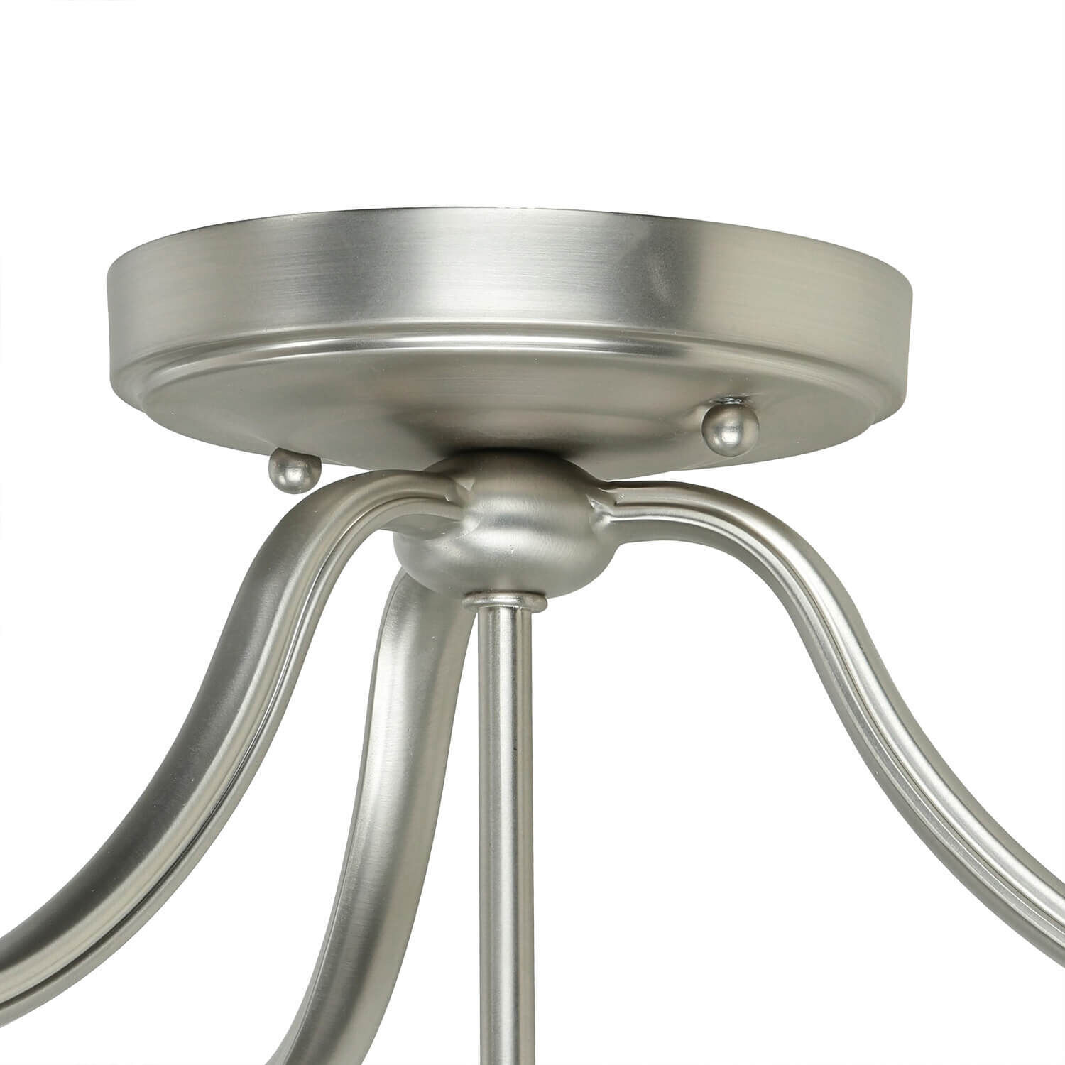 Plafonnier E27 Blanc Nickel Ø37cm Verre Métal