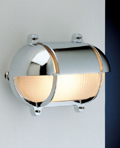 Lampe murale extérieure chrome Maritim IP54 entrée porte d'entrée