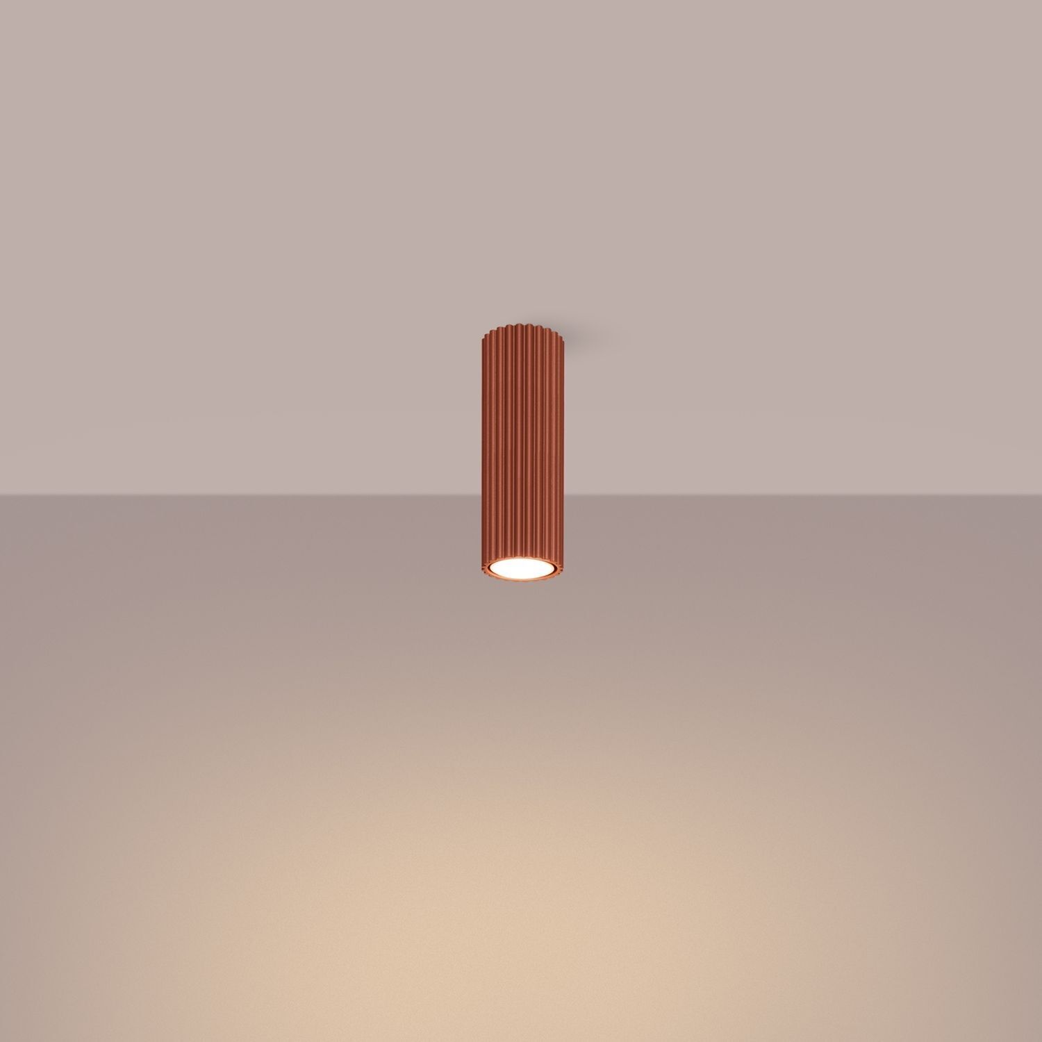 Lampe de plafonnier GU10 H : 20 cm Ø 6,5 cm petit rouge apparent Moderne