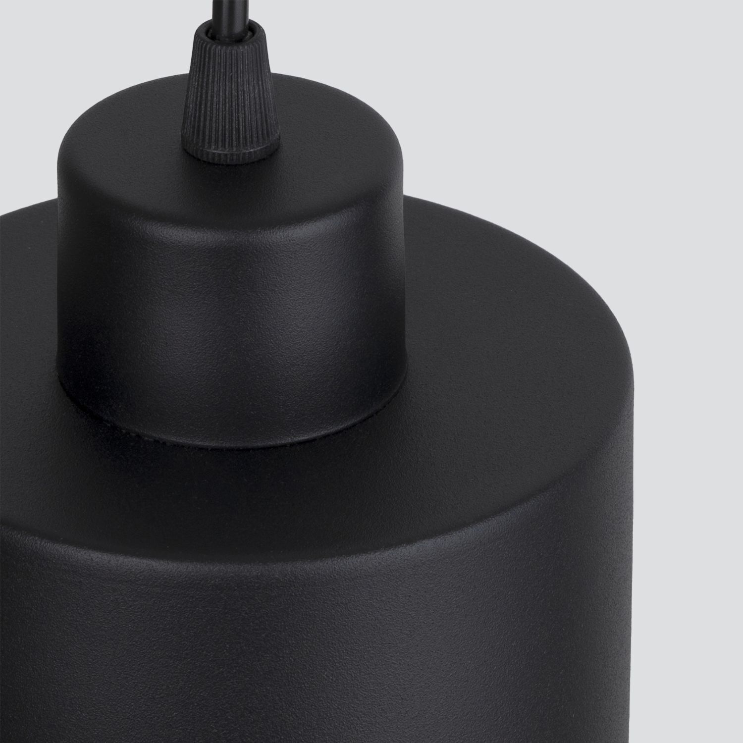 Lampenkopf, Pendel-Lampe, Drahtkabel, Schwarz, Metalloptik