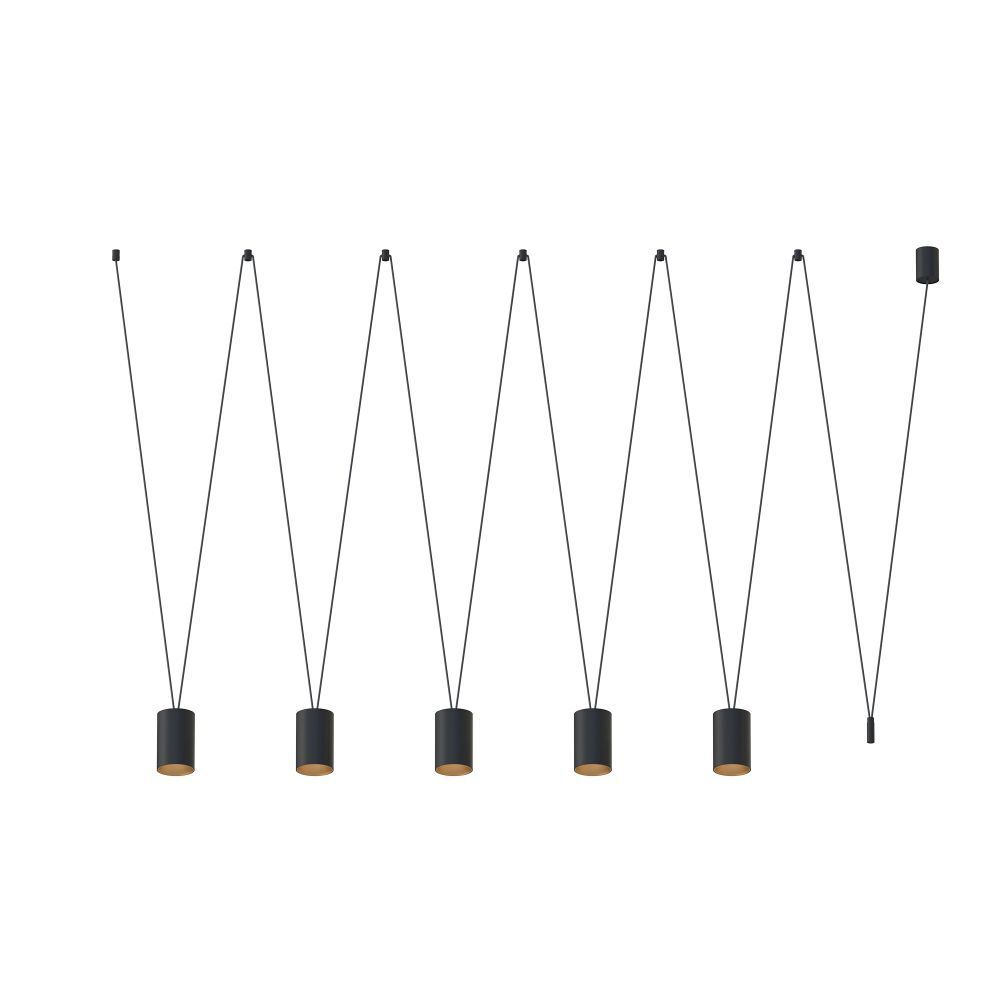 XXL Lampe à suspendre noir or L : max. 2,4 m 5x GU10