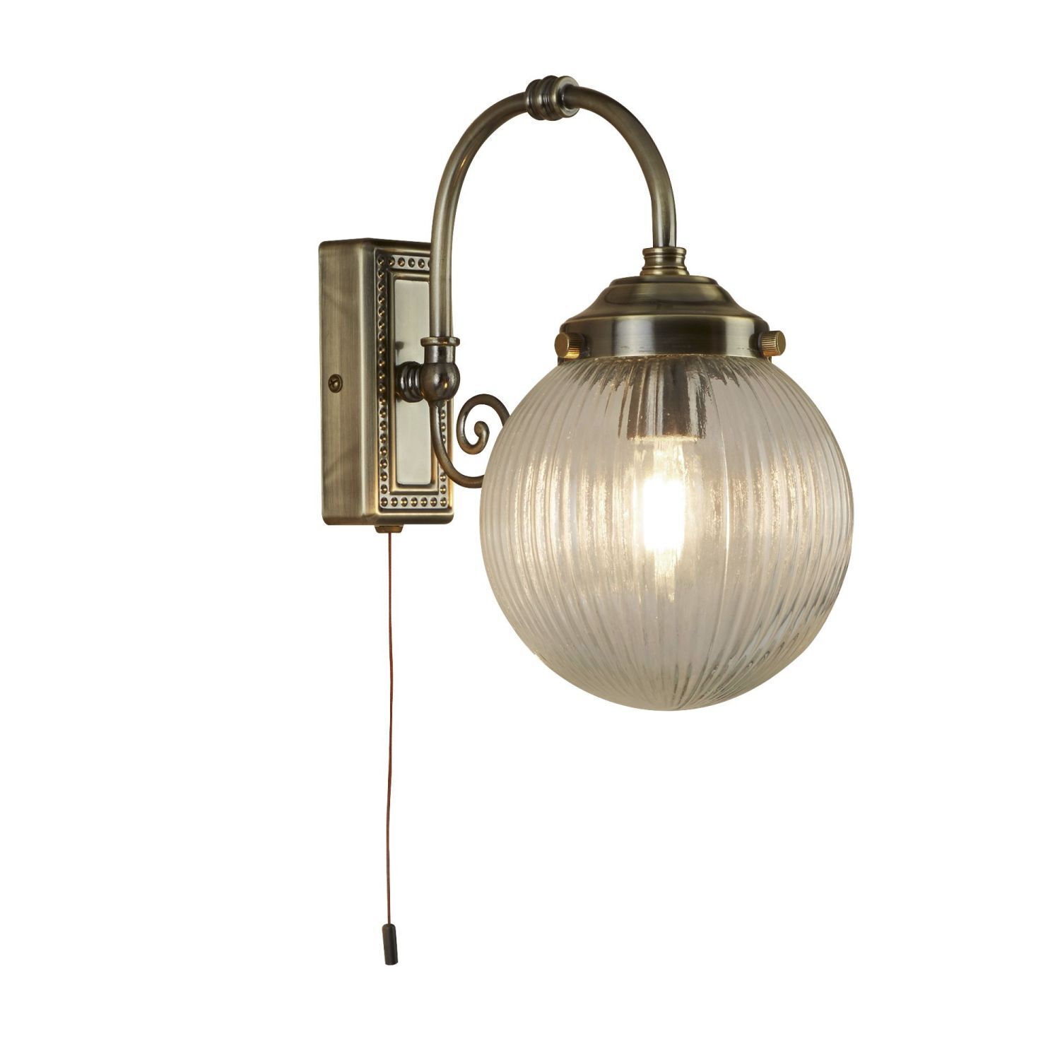 Lampe de miroir avec interrupteur IP44 E14 en laiton antique Leuchte, Lampe