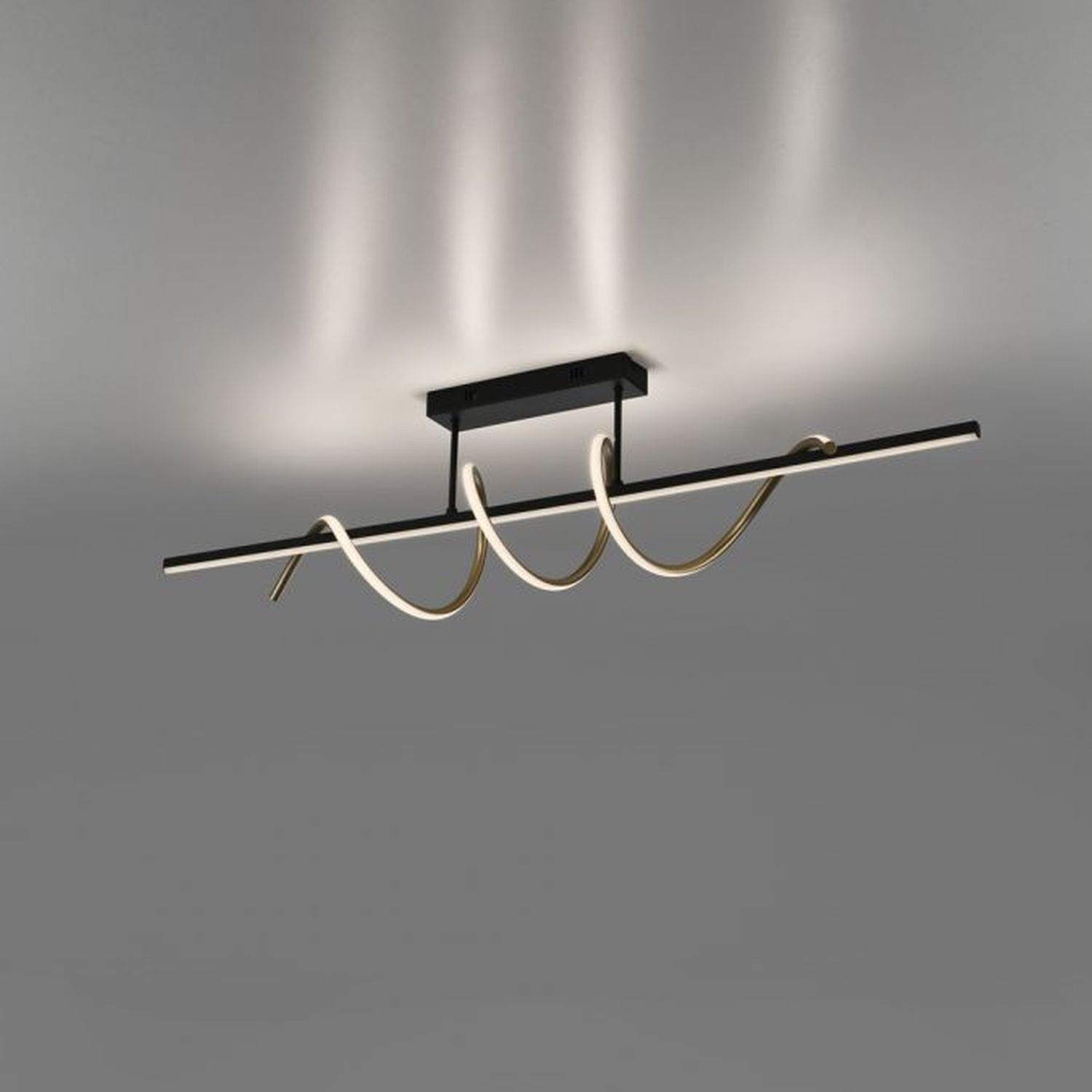Lampe de plafonnier LED métal dimmable 3000 K noir laiton