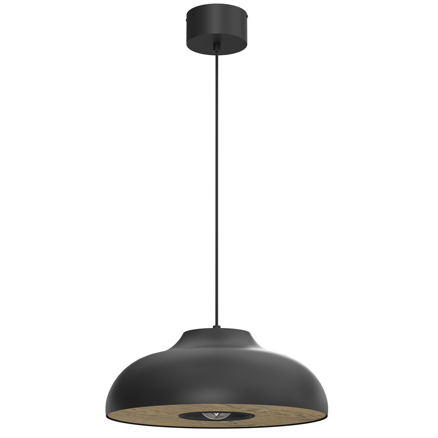 Lampe à suspendre ronde en métal doré naturel Ø39 cm accentué