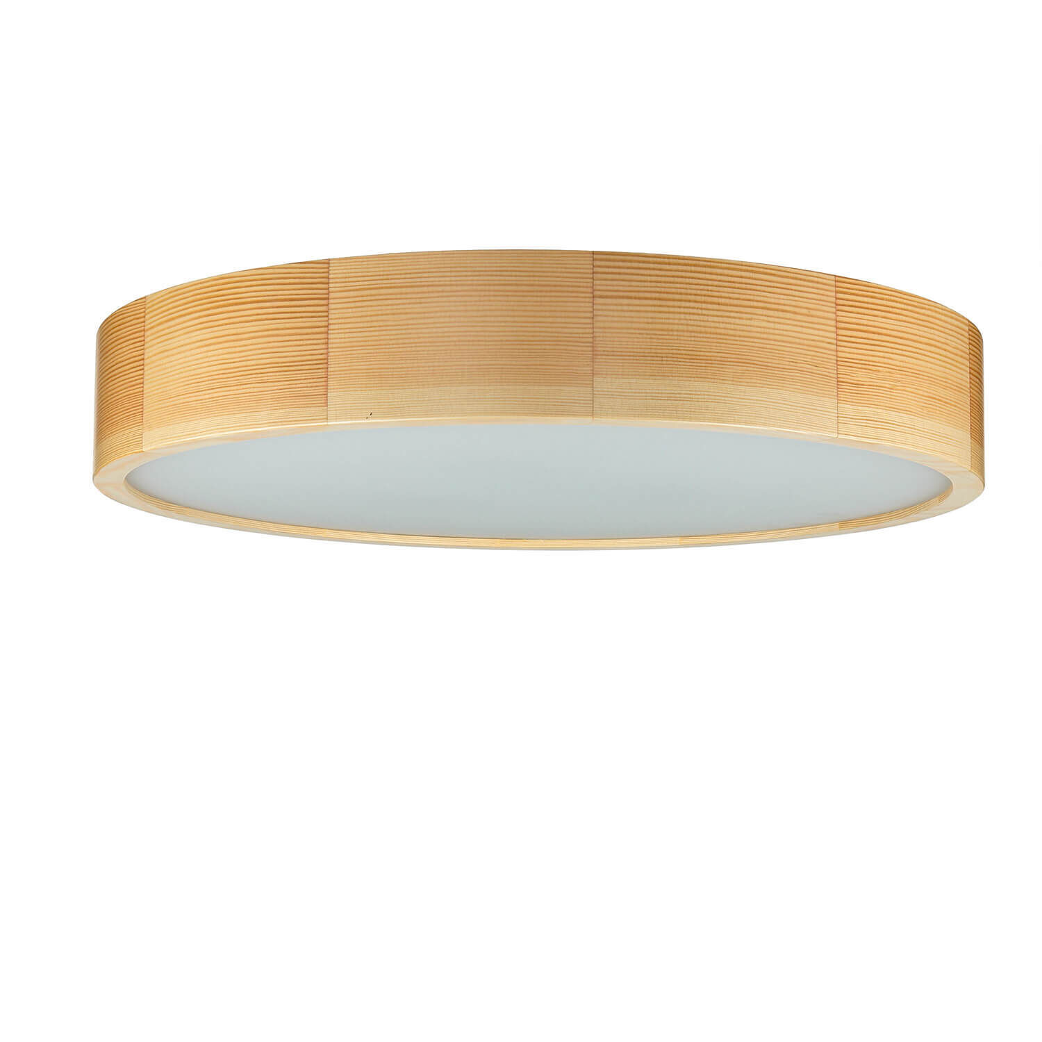 Plafonnier Salon Rond Bois Marron 3-flmg