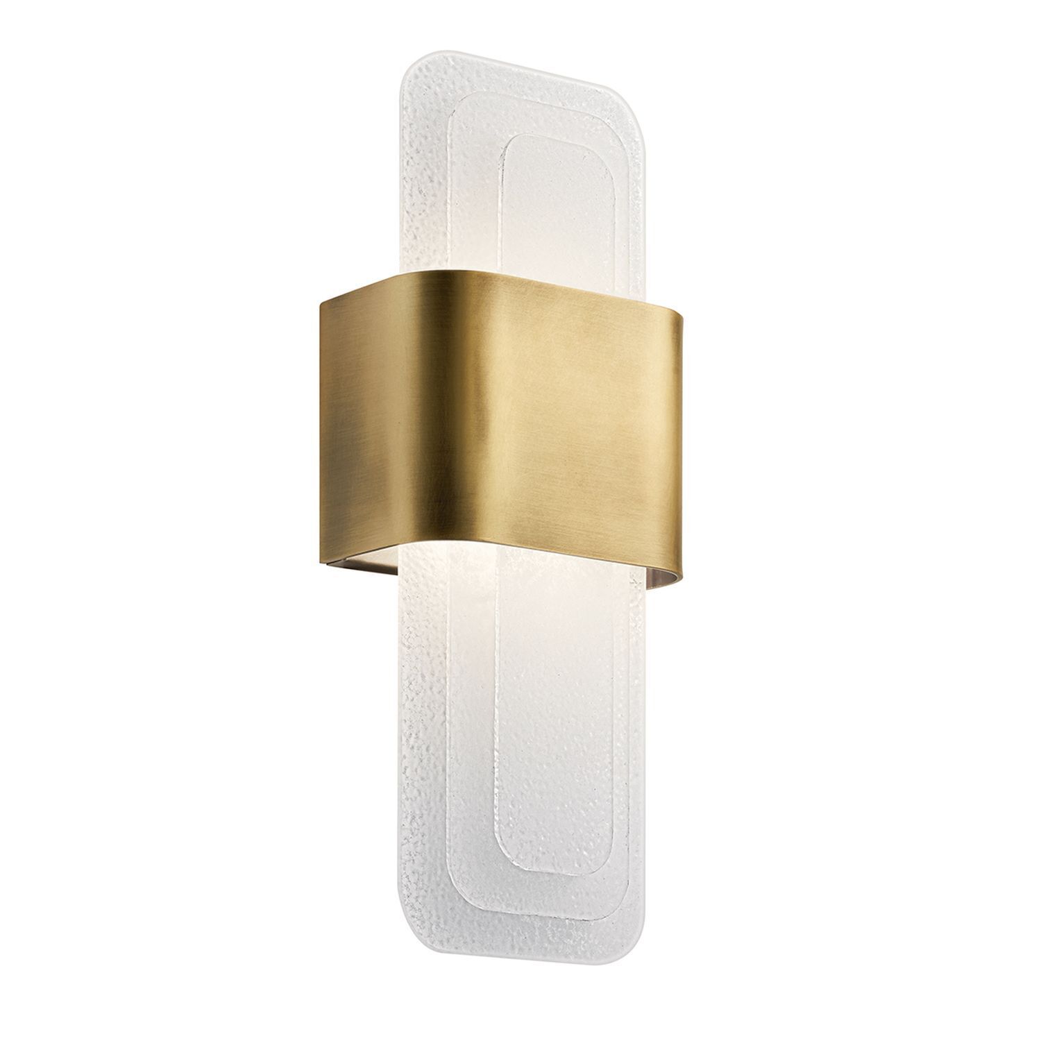 Applique LED métal verre H : 43,2 cm en laiton blanc