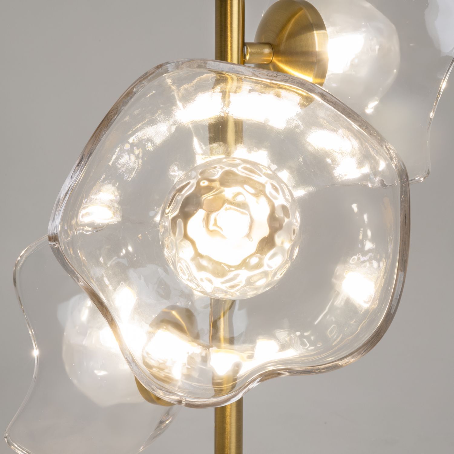 Lampe à suspendre verre métal G9 H : max. 97 cm en laiton